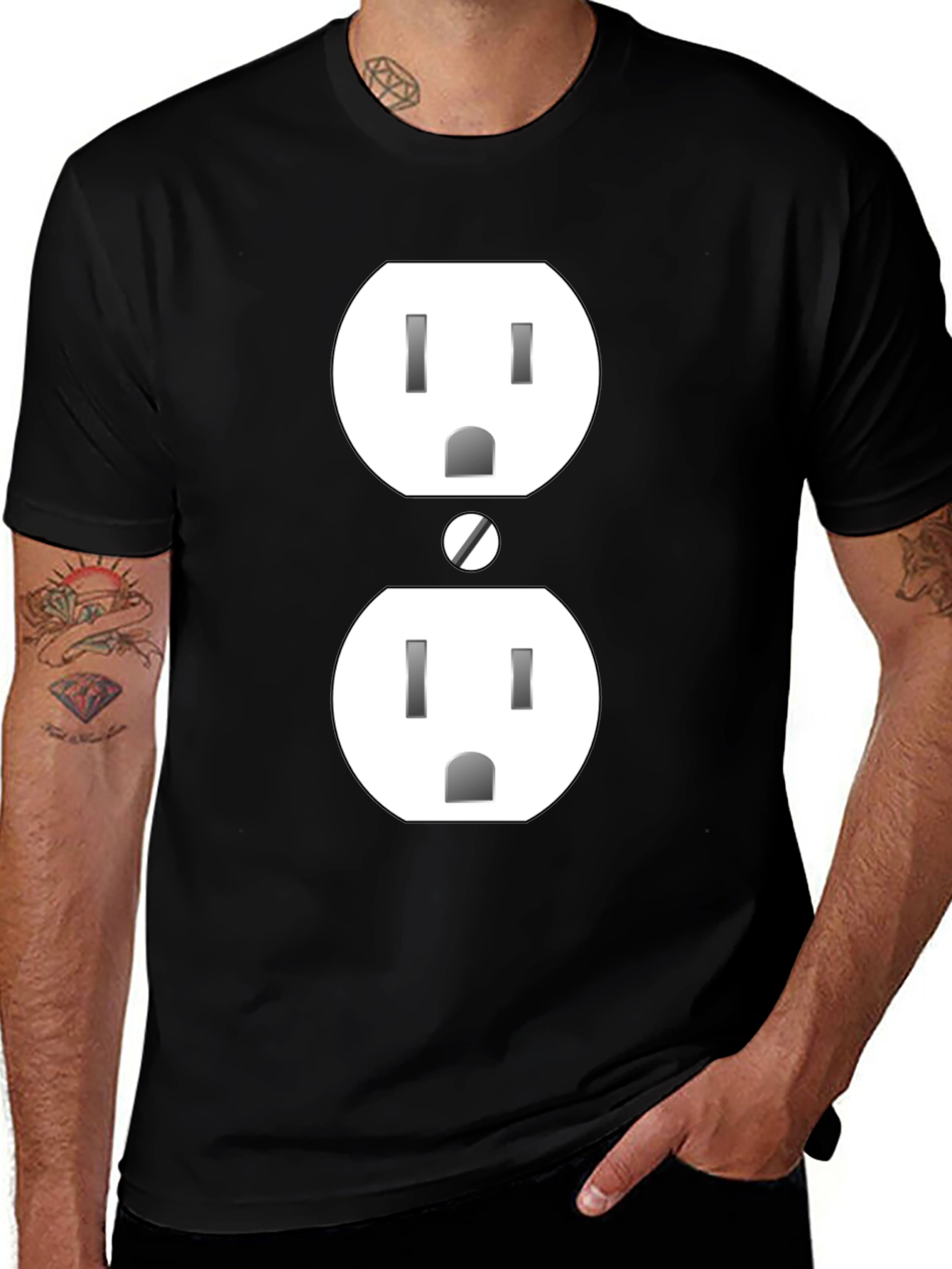 Variant 16 of Electric Outlet Graphic Tee - Quirky & Fun!
