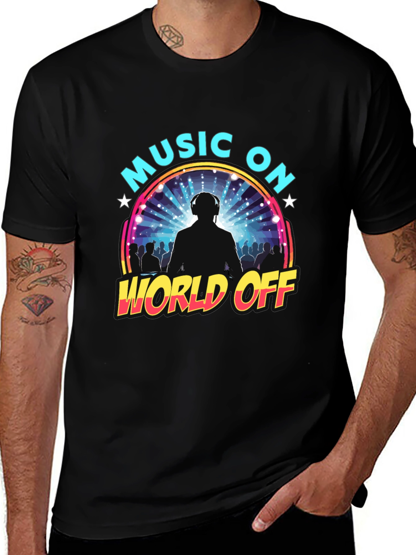 Variant 14 of Music On World Off Graphic T-Shirt