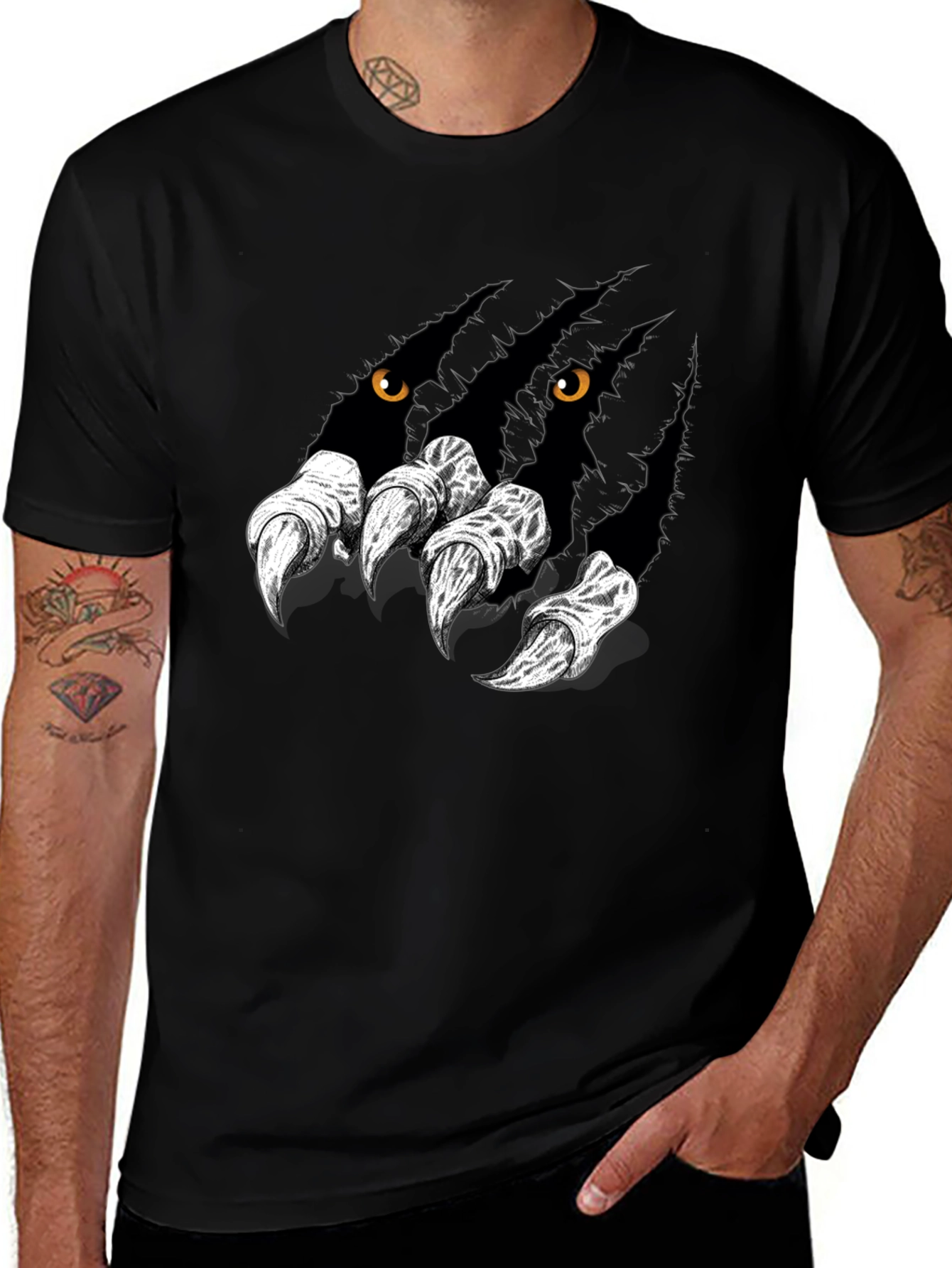 Variant 13 of Ripped Monster Graphic Tee - Clawing Good Time