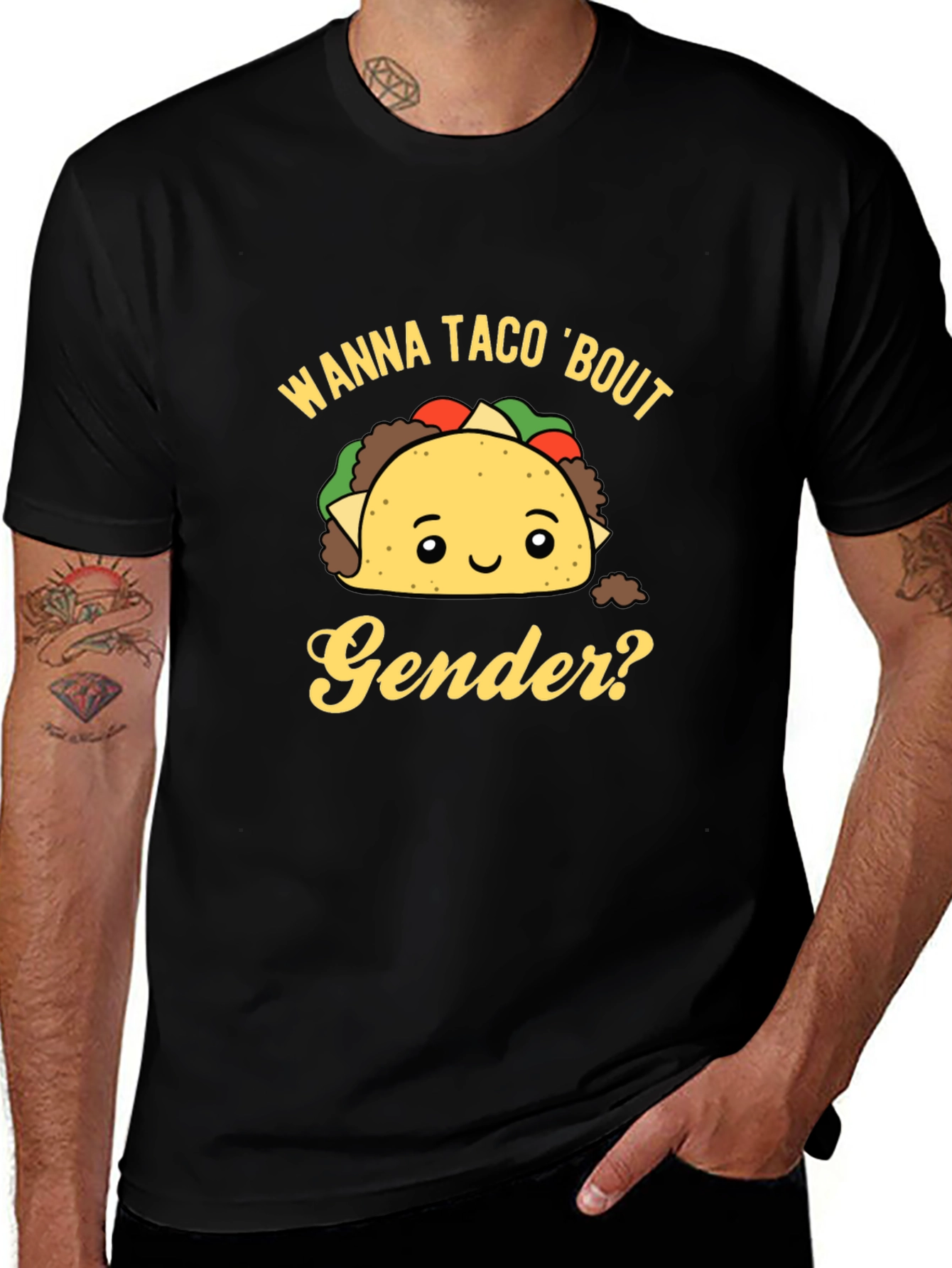 Variant 21 of Wanna Taco 'Bout Gender Black T-Shirt