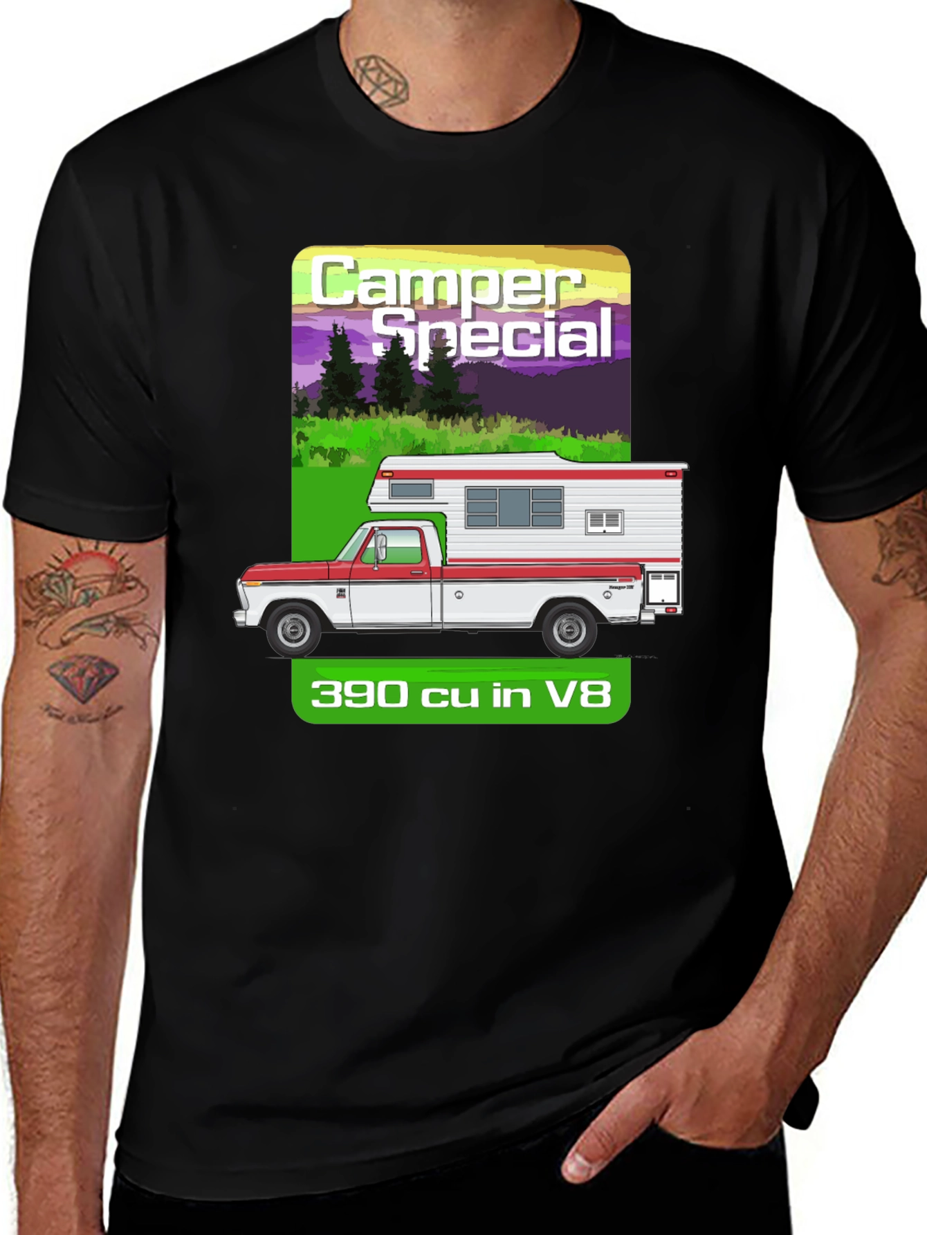 Variant 25 of Camper Special Truck T-Shirt - 390 cu in V8