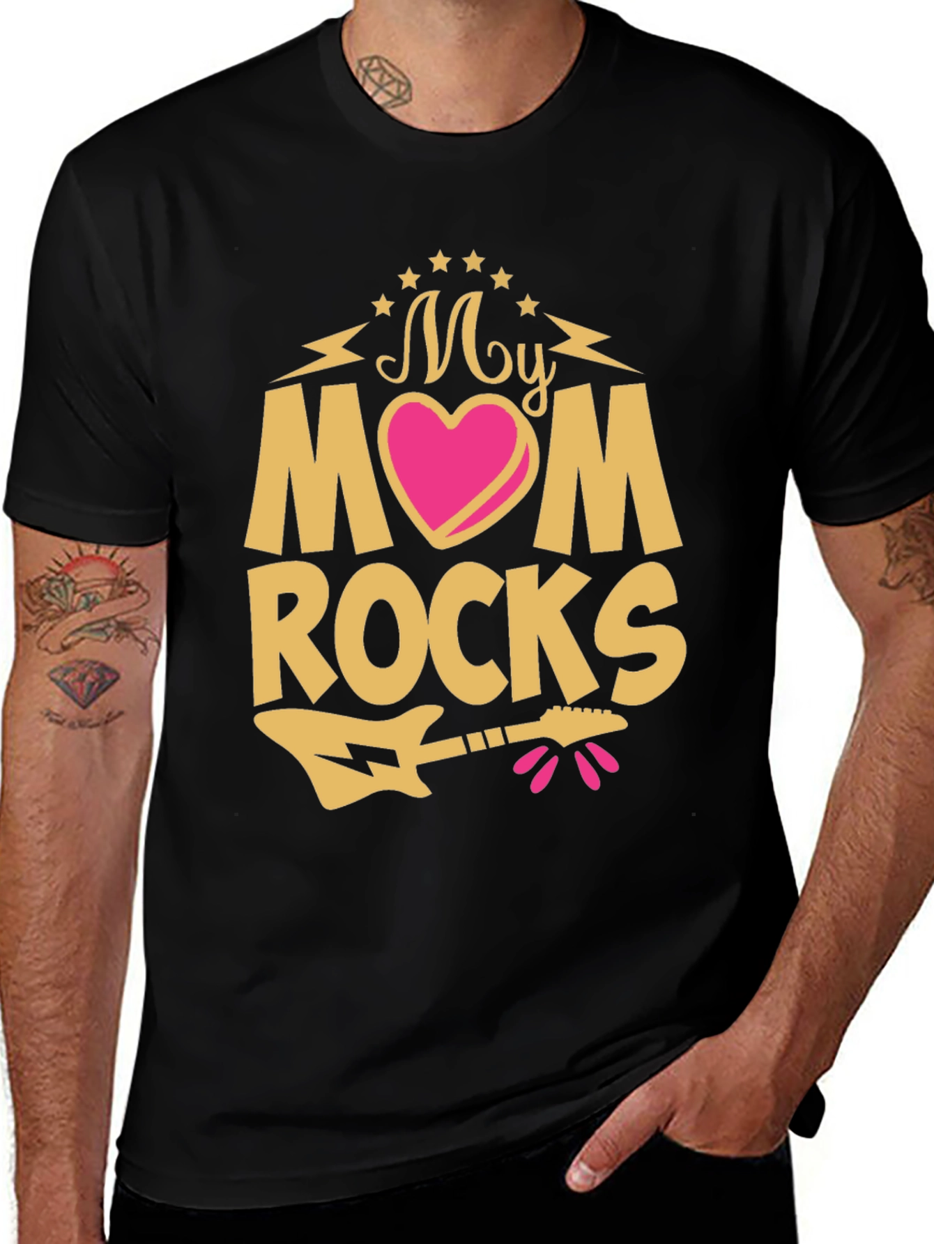 Variant 4 of My Mom Rocks T-Shirt - Guitar Graphic