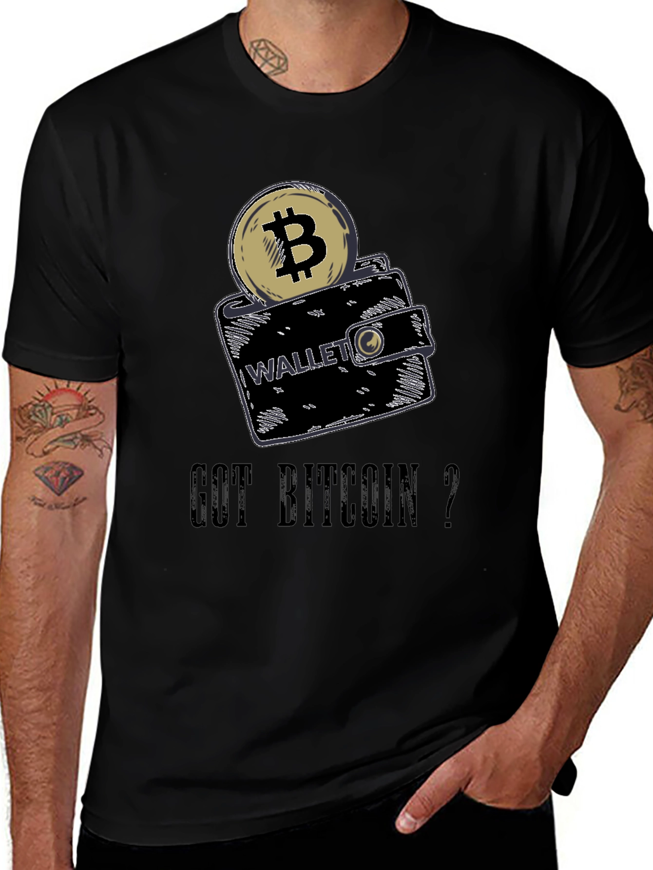 Got Bitcoin? Crypto Wallet Graphic Tee - Black