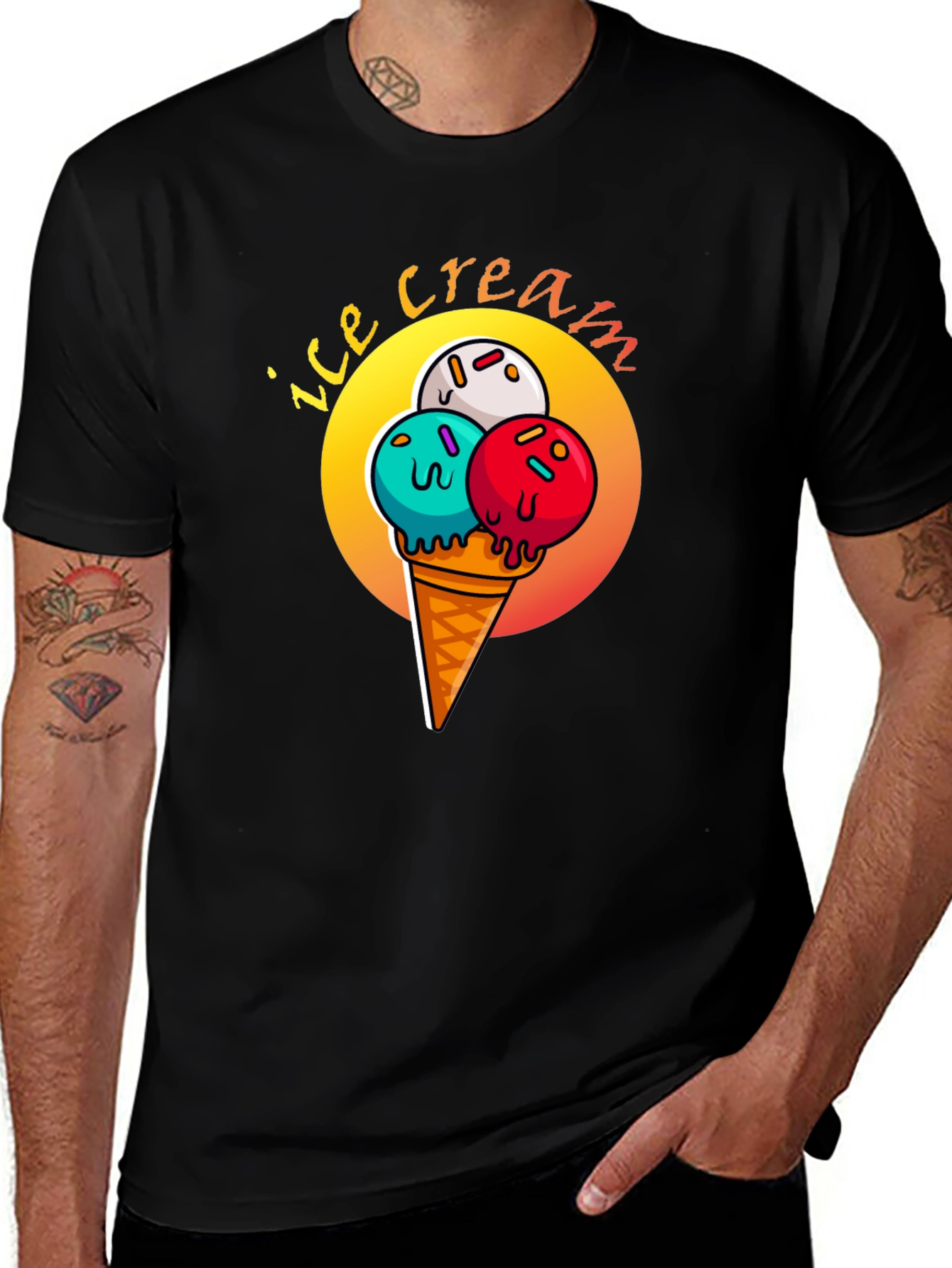 Variant 9 of Ice Cream Cone Graphic Tee - Fun Summer Style
