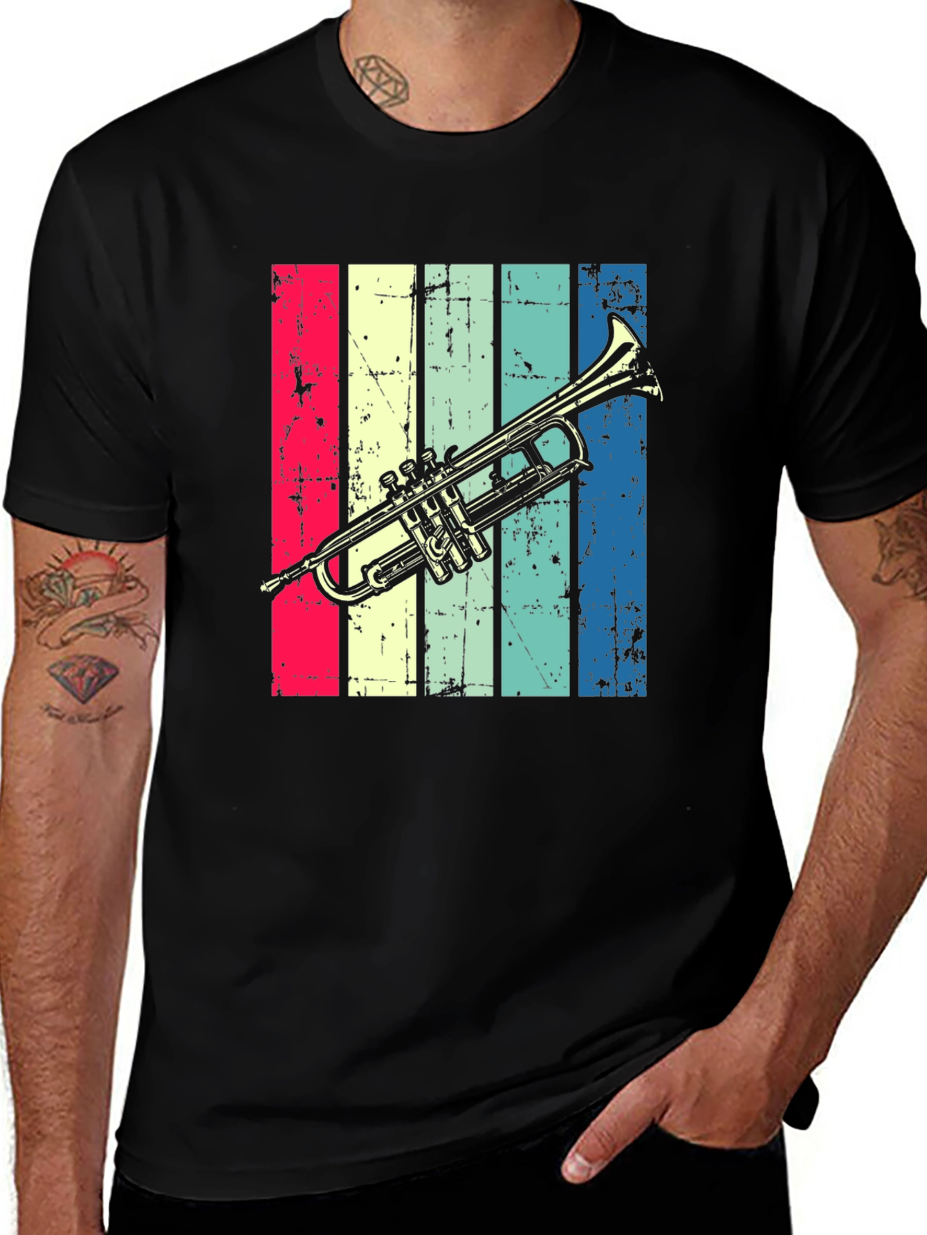 Variant 4 of Retro Trumpet Graphic Tee - Vintage Musical Design