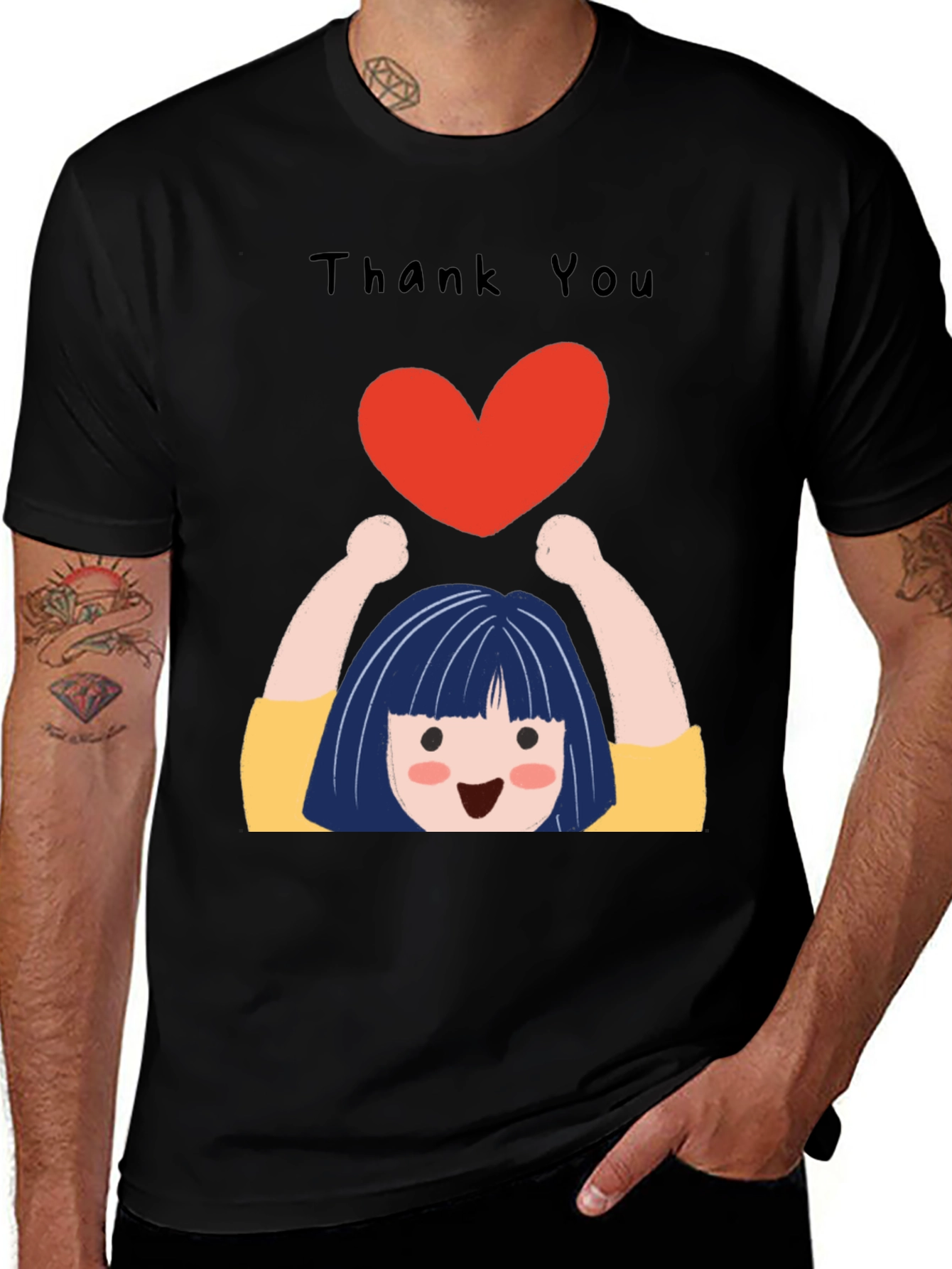 Variant 24 of Thank You Heart Graphic T-Shirt