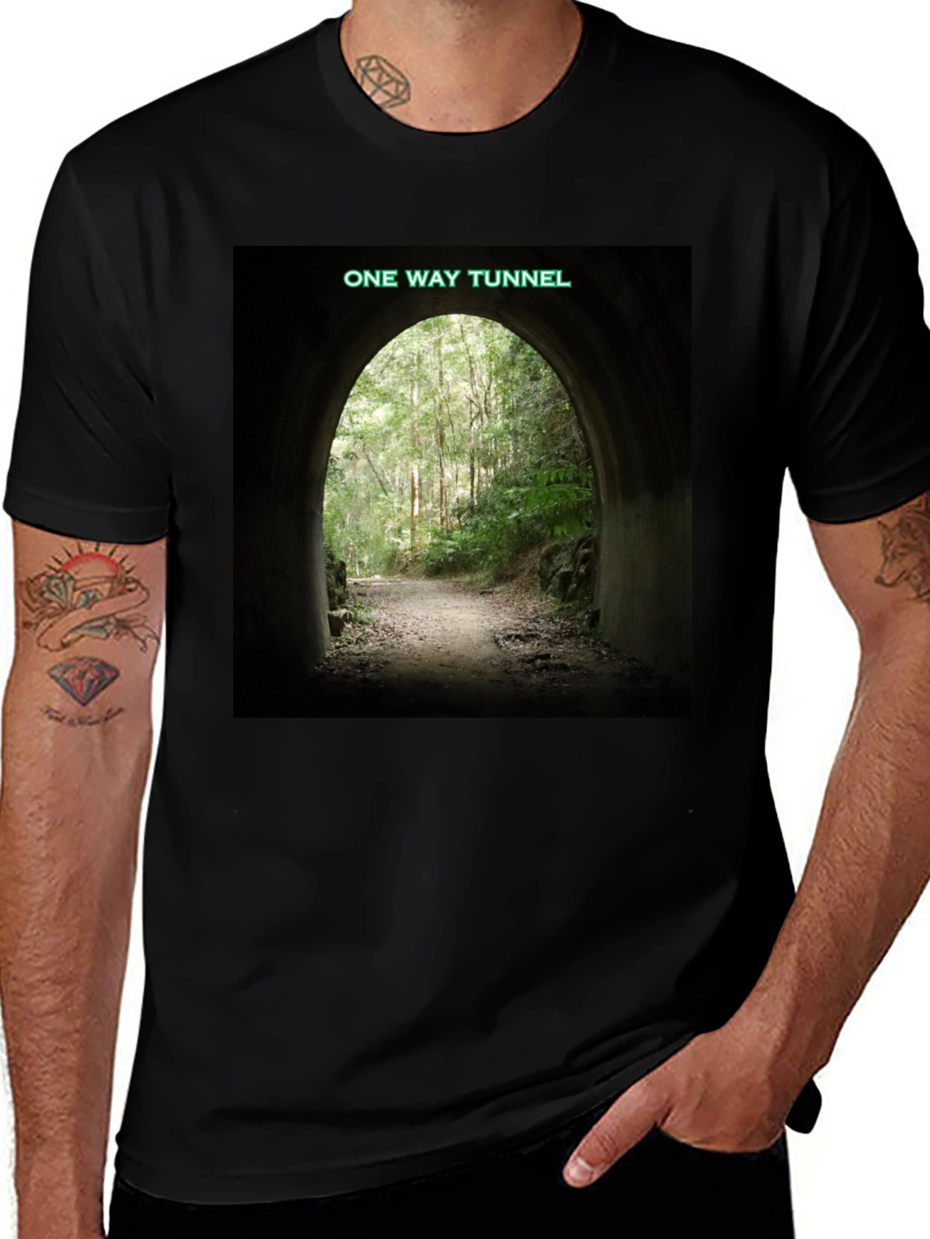 Variant 23 of One Way Tunnel Black T-Shirt - Nature Adventure
