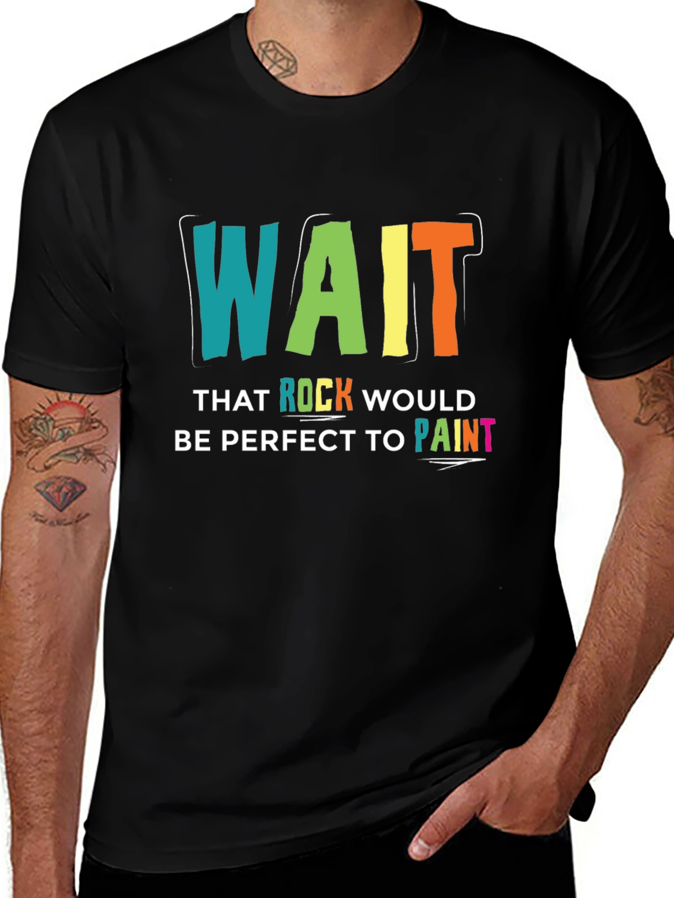 Variant 16 of Wait Rock Paint T-Shirt - Perfect for Rock Painting Fans