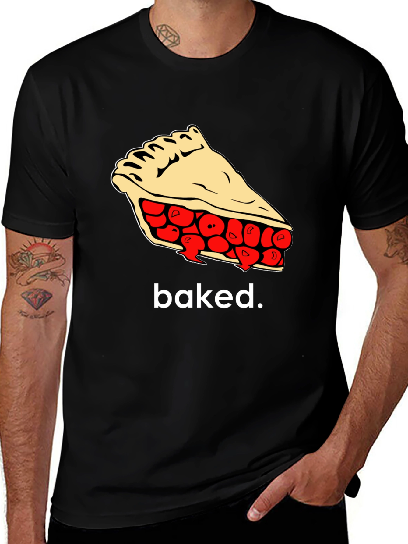 Variant 14 of Baked Pie Slice Graphic Tee - Unisex Black T-Shirt