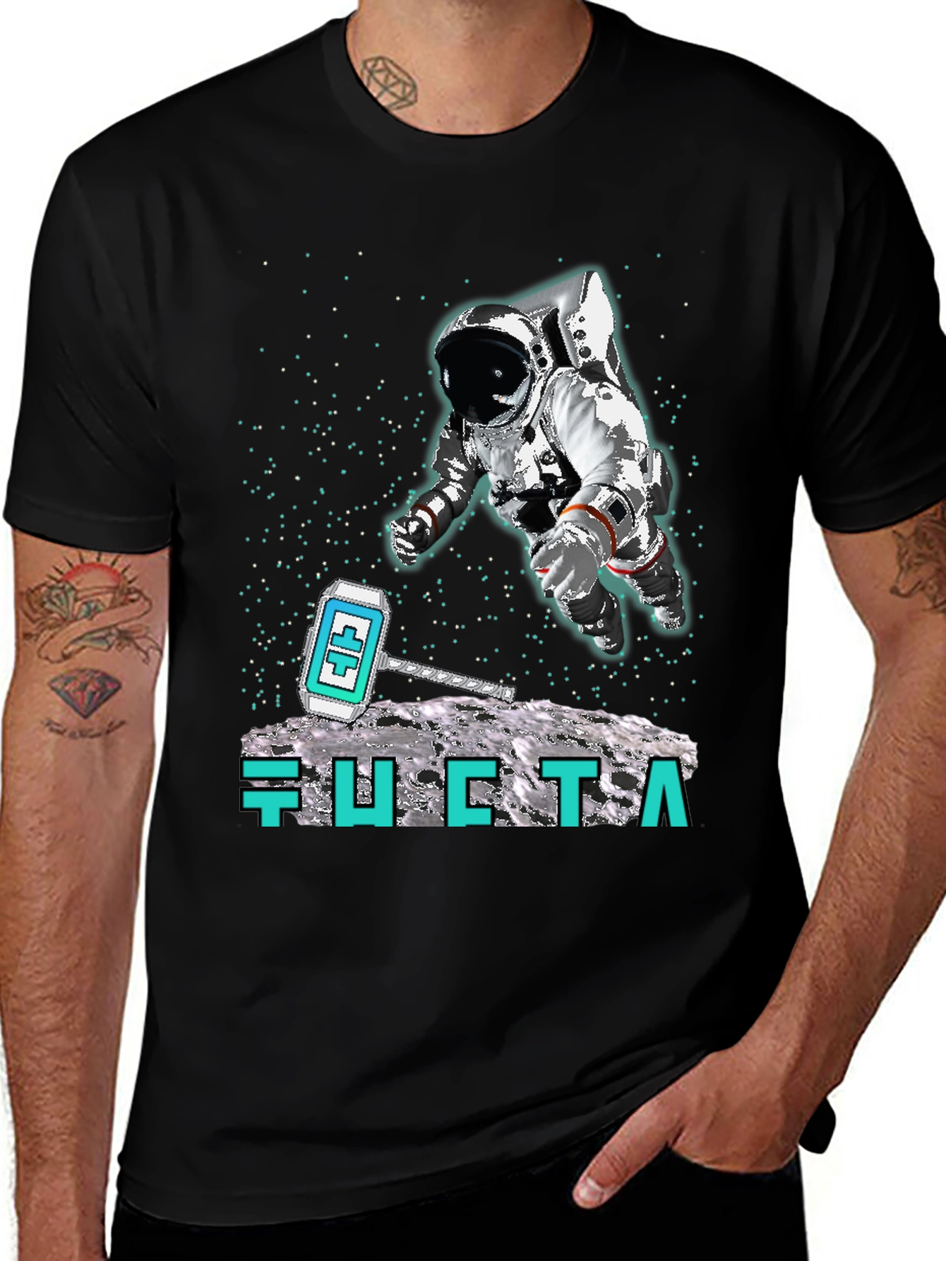 Variant 18 of Astronaut Moon Landing T-Shirt - Crypto Hammer