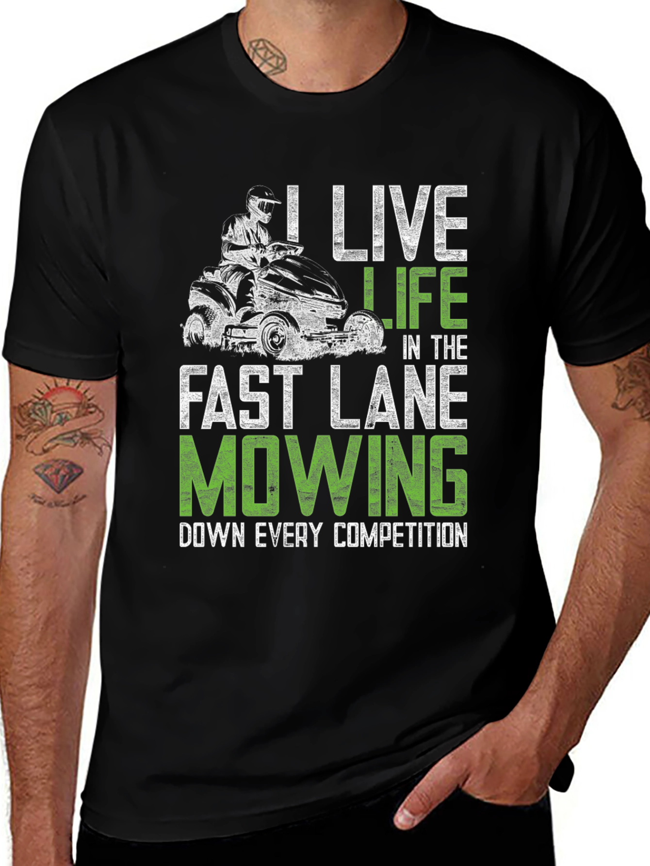 Variant 26 of Live Life Fast Lane Mowing T-Shirt