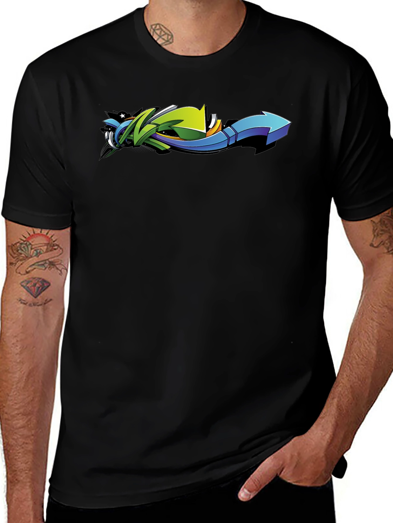 Variant 22 of Cool Arrow Graphic Tee - Urban Style Black T-Shirt