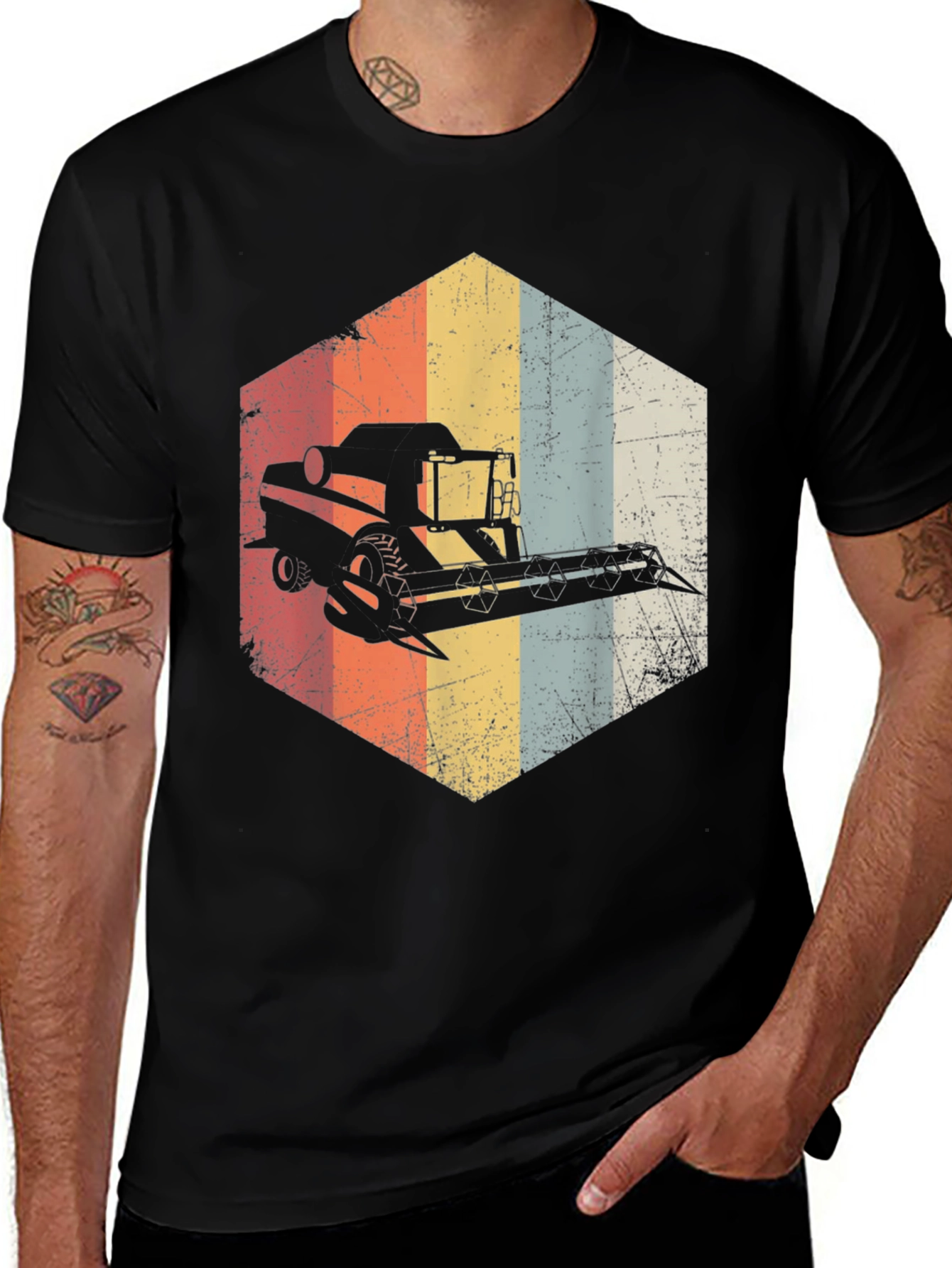 Variant 2 of Vintage Harvester T-Shirt - Retro Farm Tee