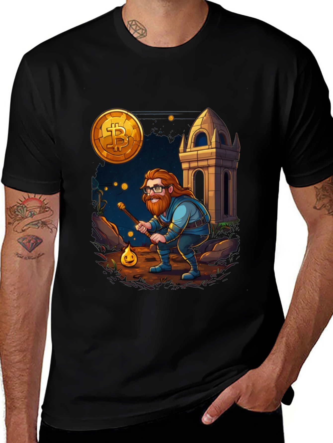 Bitcoin Wizard Black T-Shirt - Crypto Adventure