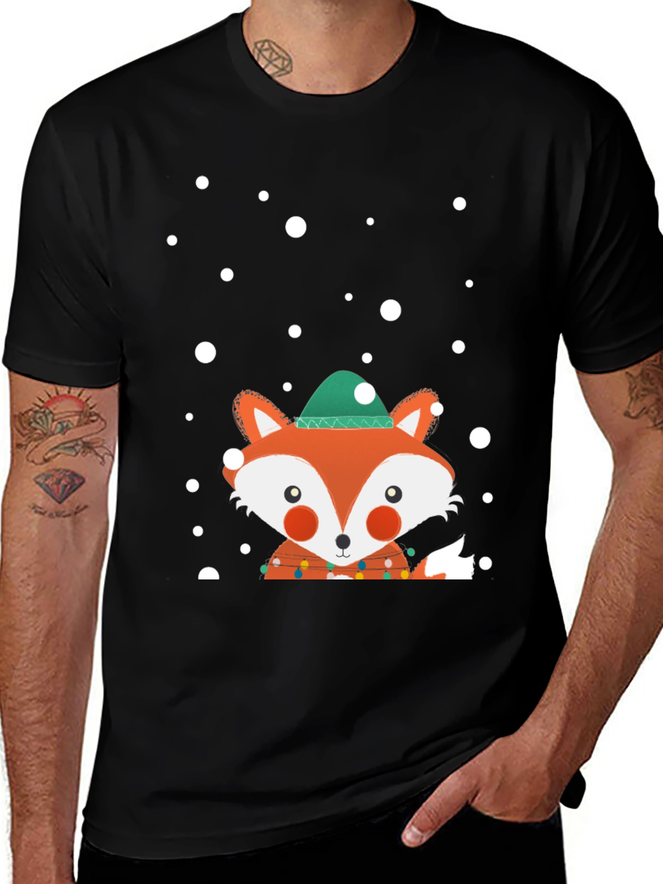 Variant 6 of Festive Fox Graphic Tee - Holiday Apparel