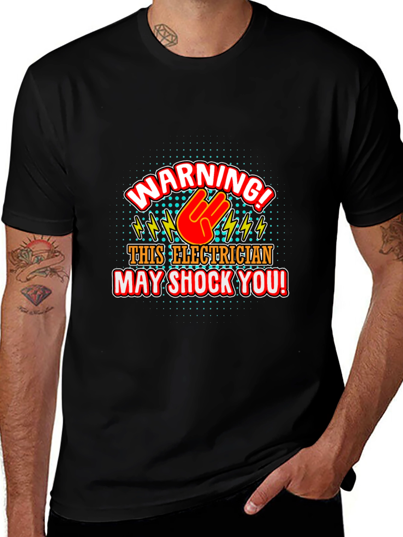 Variant 6 of Electrician Warning T-Shirt