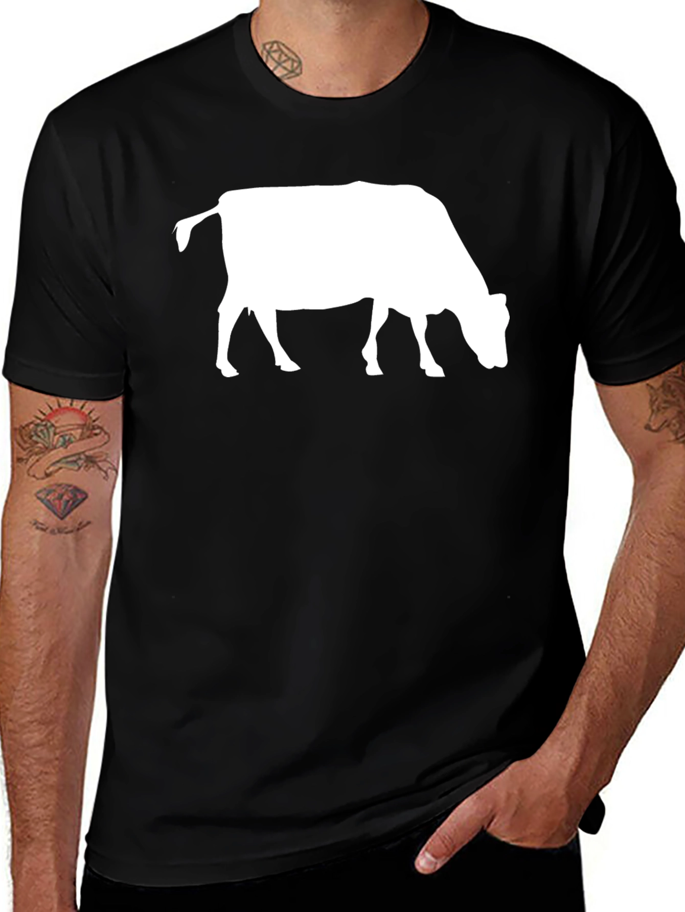 Variant 16 of Cow Silhouette Graphic Tee - Unisex