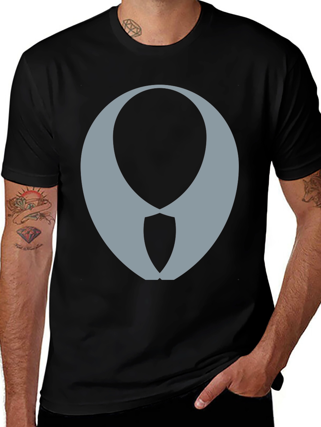 Variant 29 of Abstract Symbol Black Tee Shirt - Modern & Unique Design