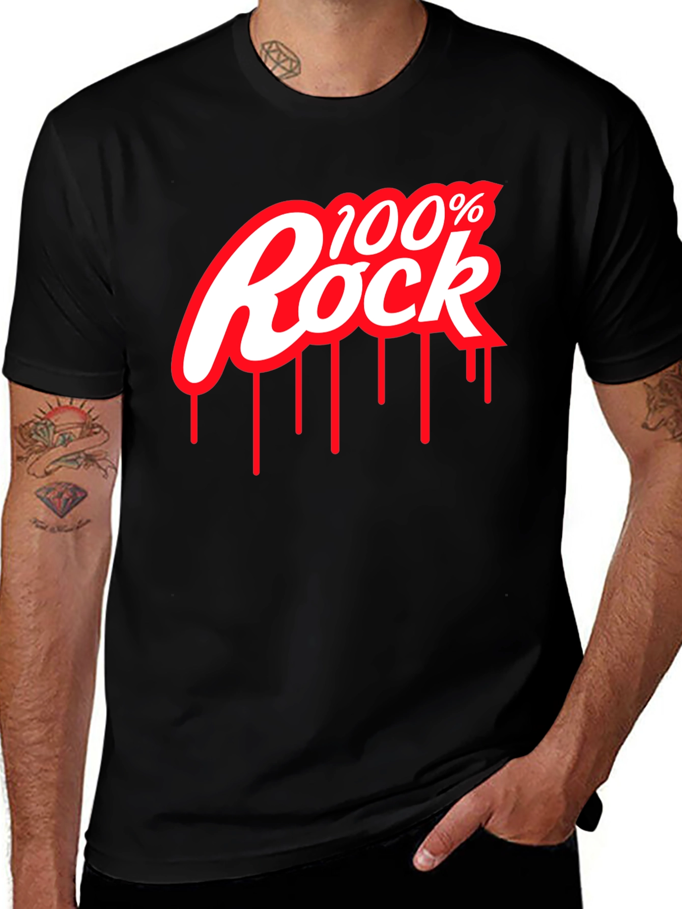 Variant 16 of 100% Rock Graphic Tee - Black