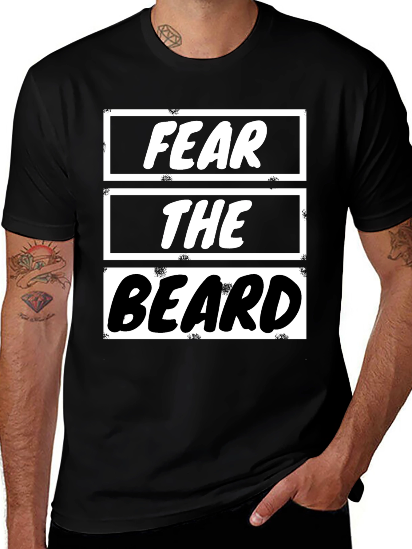 Fear the Beard Graphic Tee - Men's Black T-Shirt