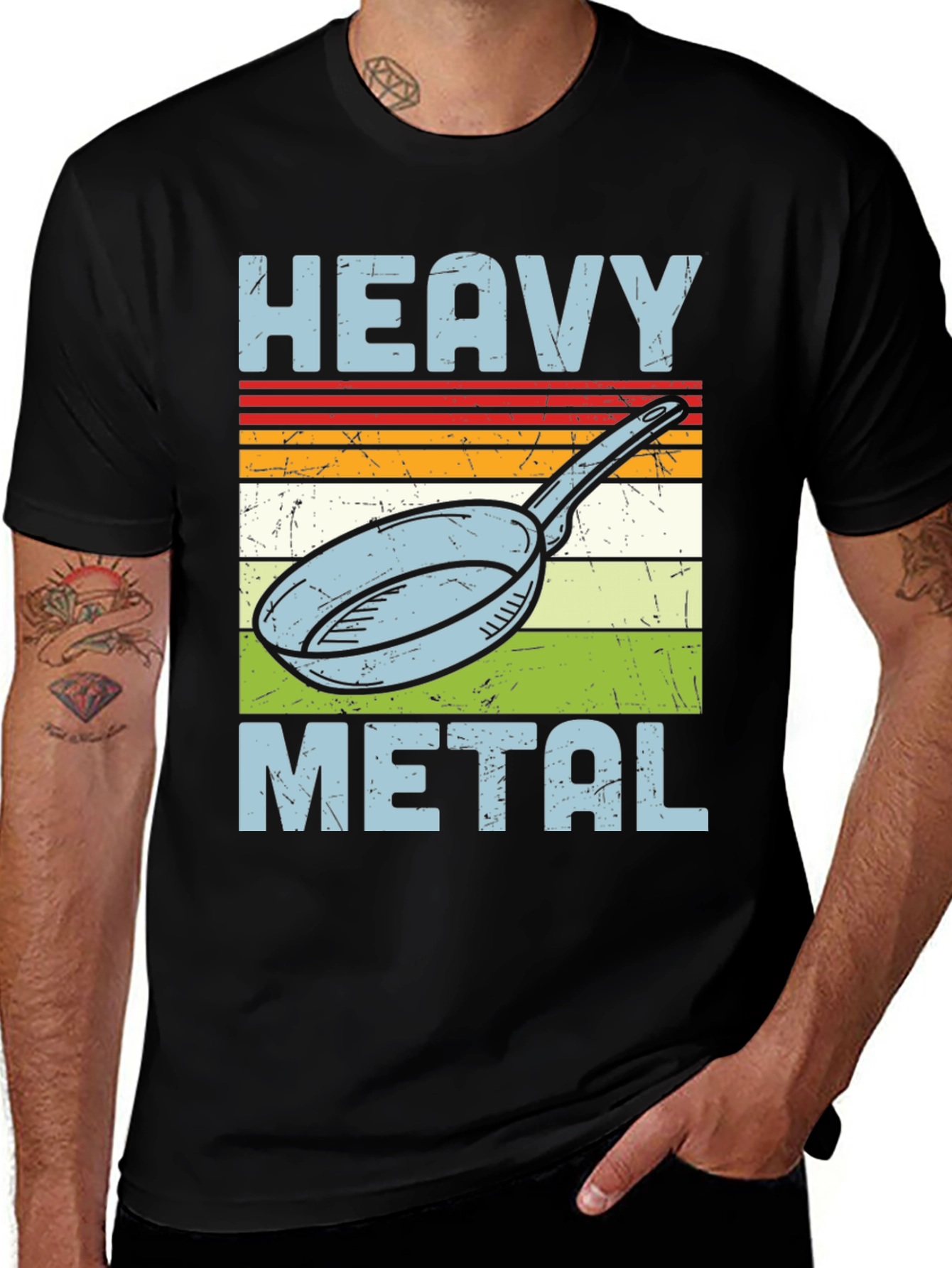 Heavy Metal Pan T-Shirt - Fun Kitchen Humor Tee