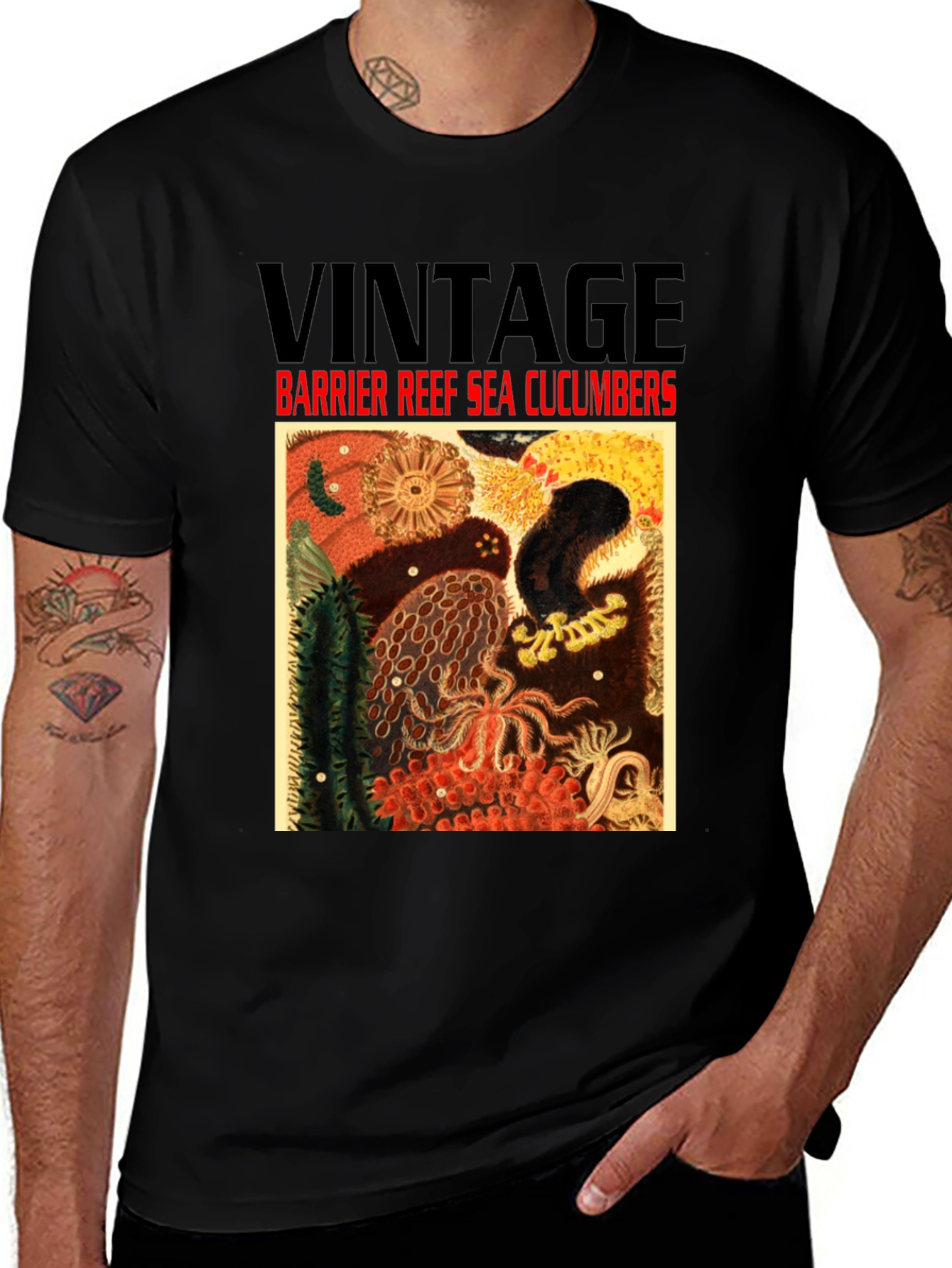 Variant 16 of Vintage Barrier Reef Sea Cucumbers T-Shirt