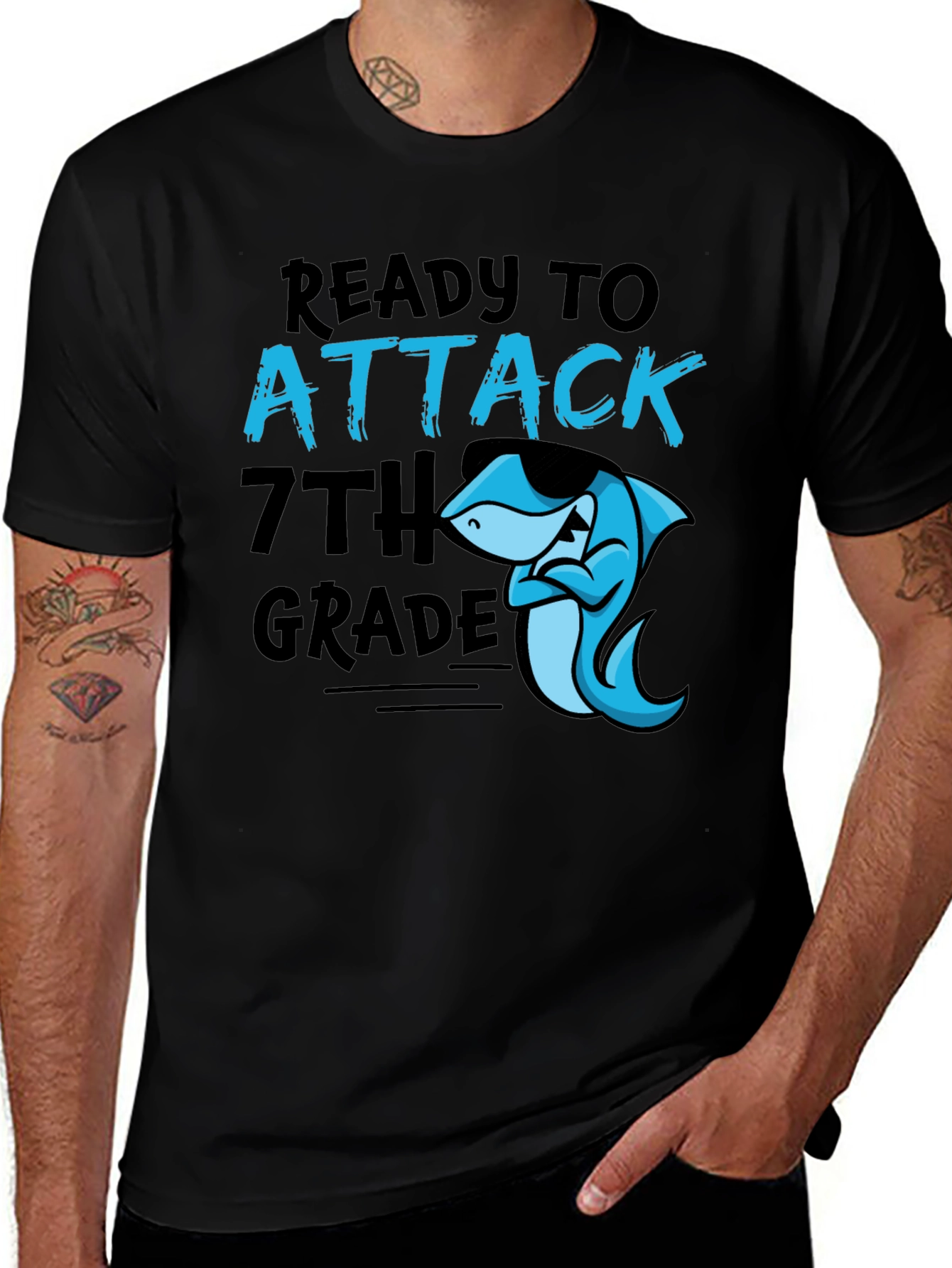Ready to Attack 7th Grade Shark T-Shirt
