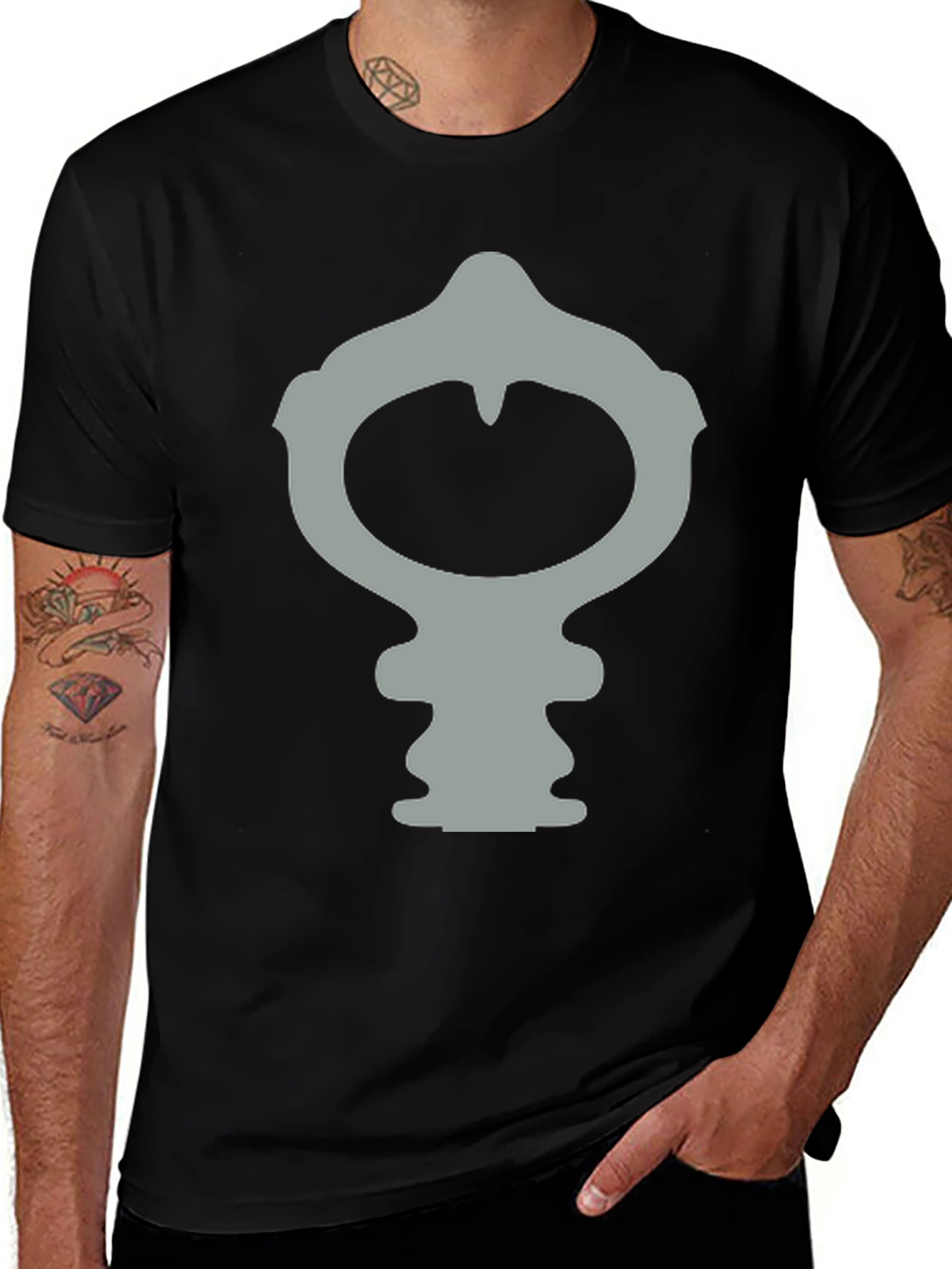 Variant 14 of Modern Gray Symbol Black Tee