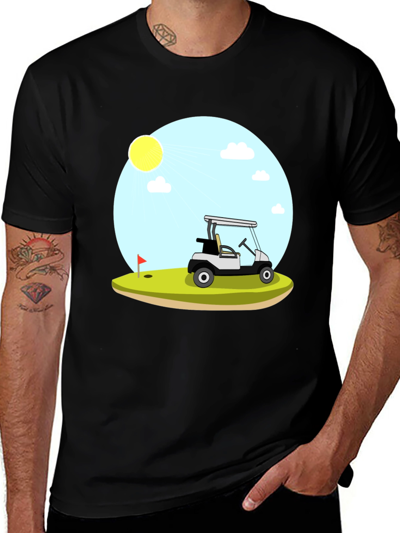 Variant 22 of Golf Cart Scene Graphic T-Shirt