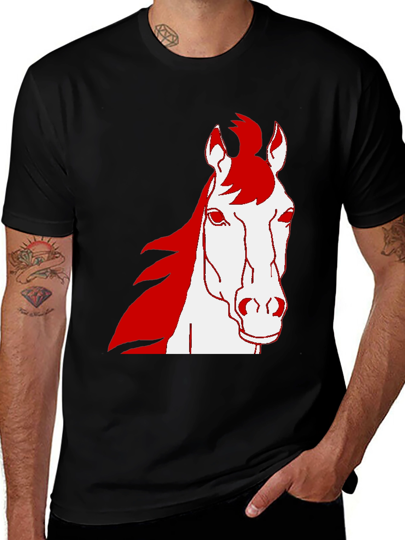 Variant 23 of Horse Graphic Tee - Black