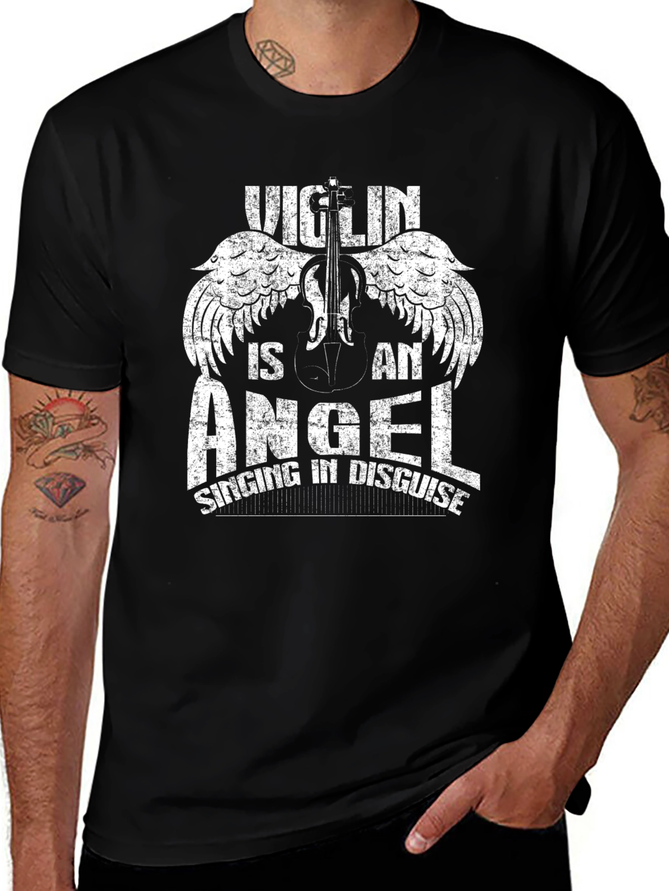 Variant 21 of Violin Angel T-Shirt - Musician Graphic Tee