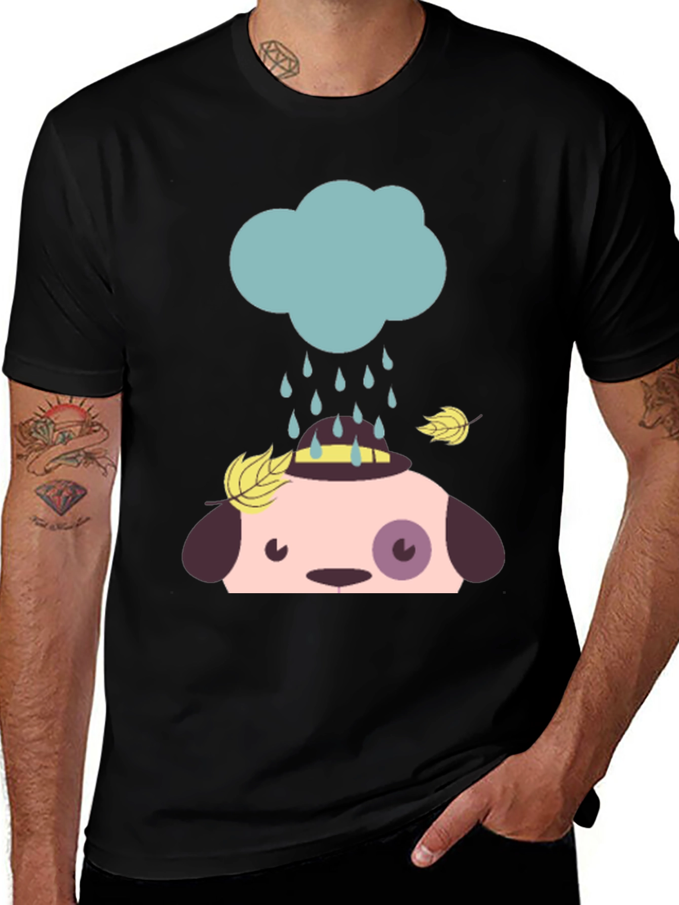 Variant 17 of Cute Dog Rain Cloud Graphic Tee