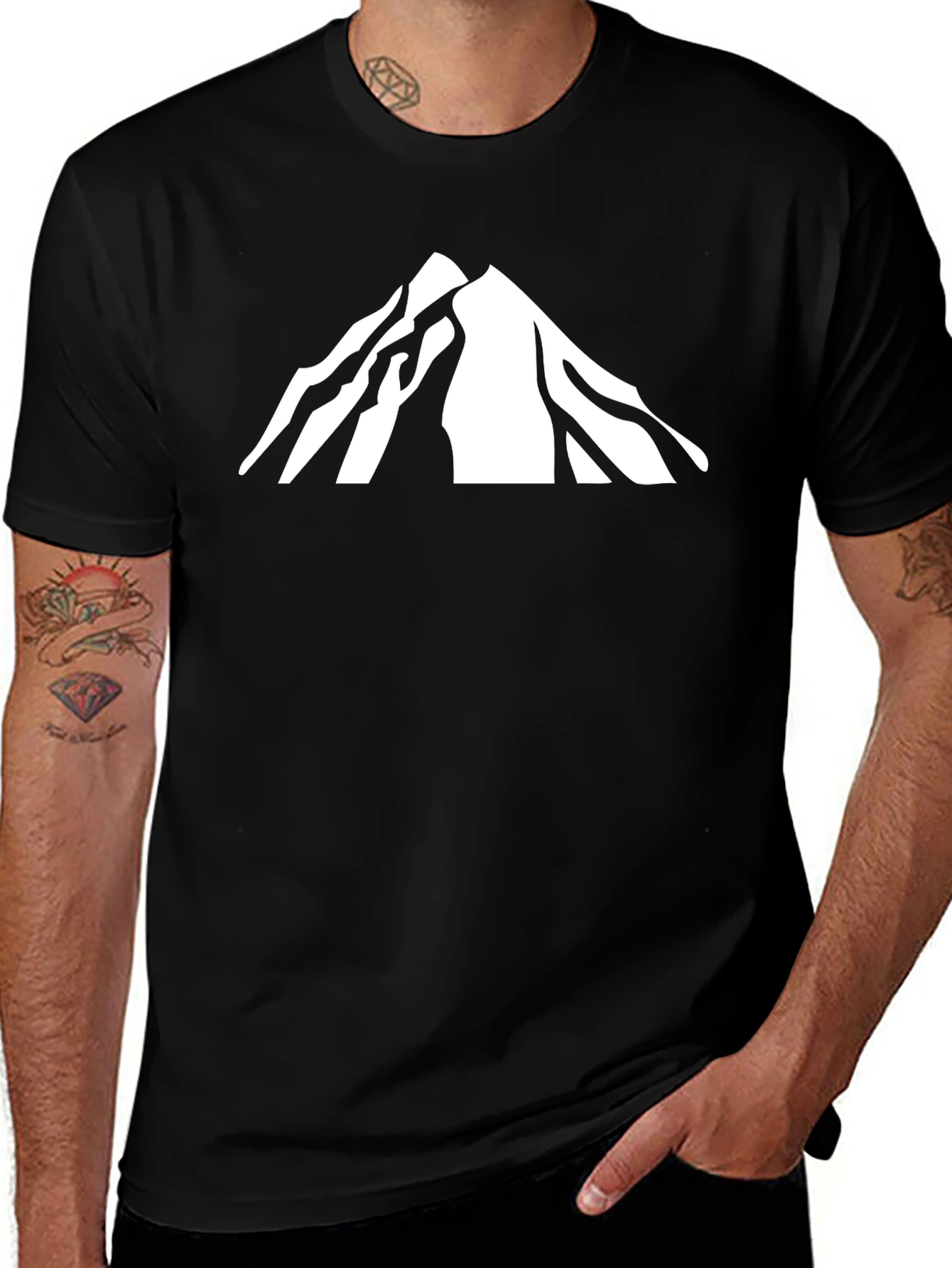 Variant 28 of Mountain Peak Graphic Tee - Black