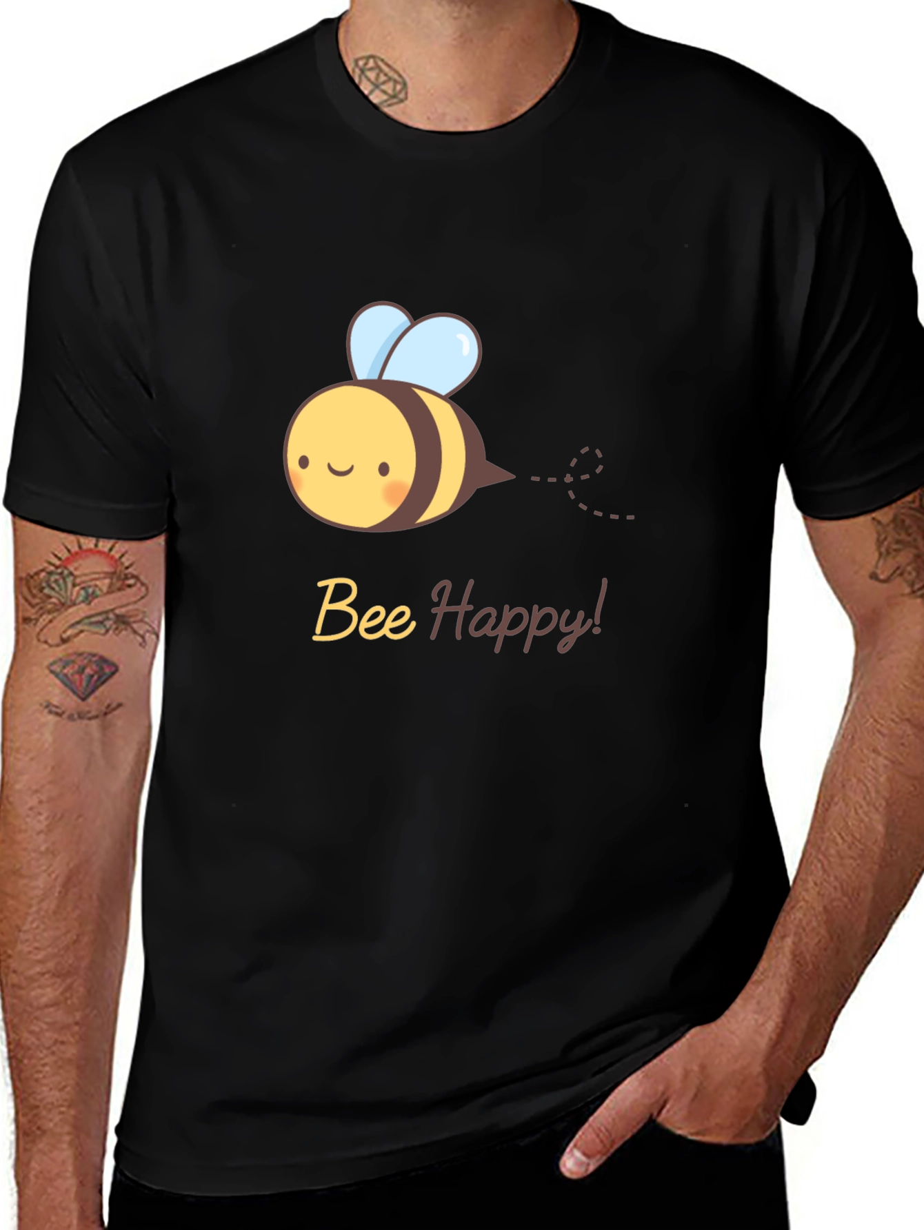 Variant 9 of Bee Happy T-Shirt - Cute Cartoon Bee Design