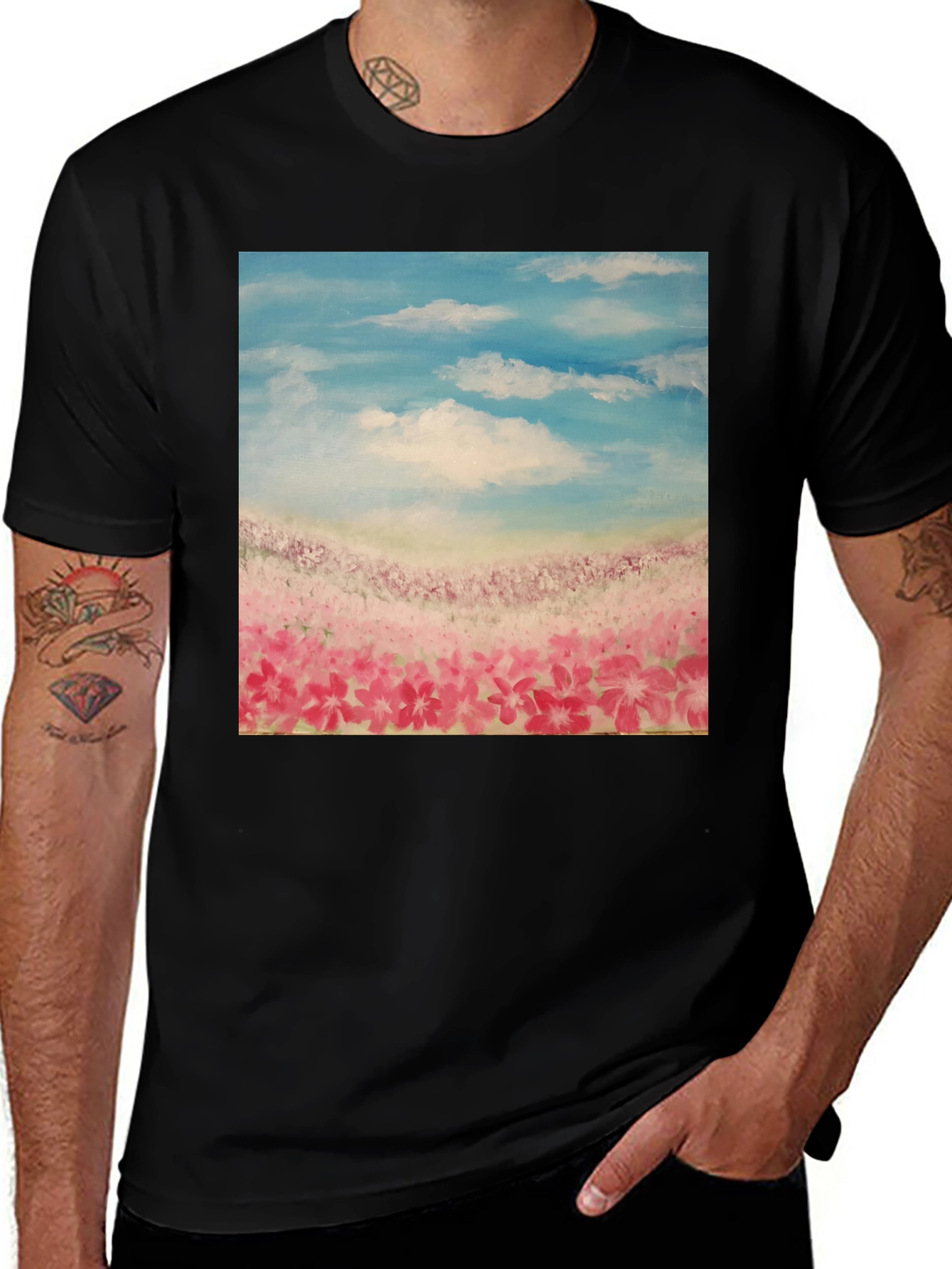 Variant 17 of Floral Field Painting T-Shirt