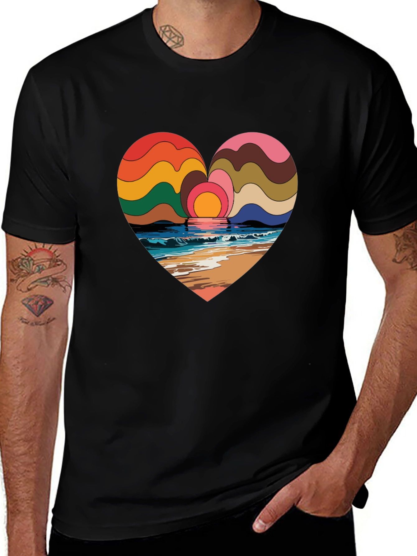 Variant 21 of Heart Sunset Beach T-Shirt