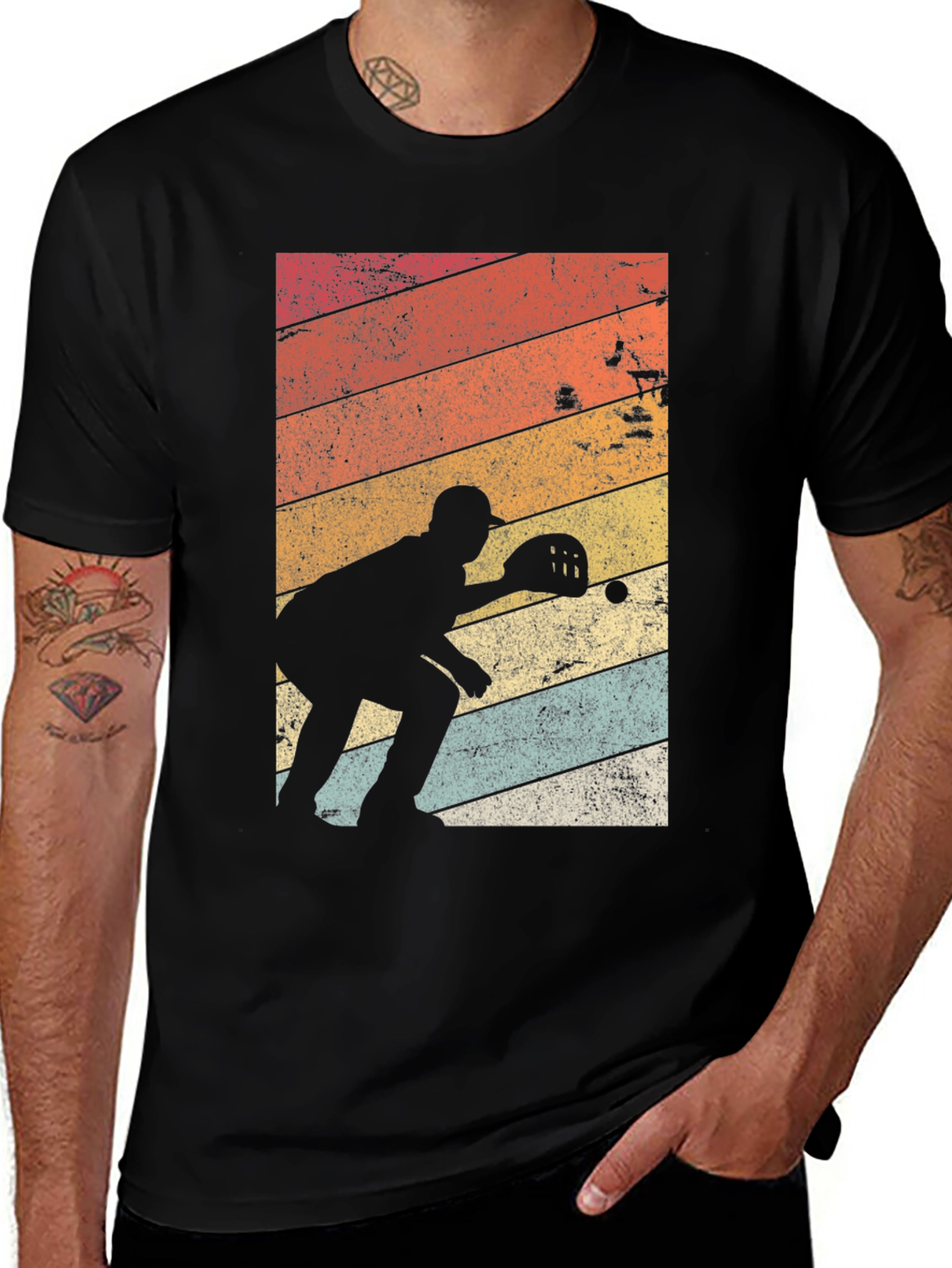 Variant 7 of Vintage Baseball Silhouette T-Shirt