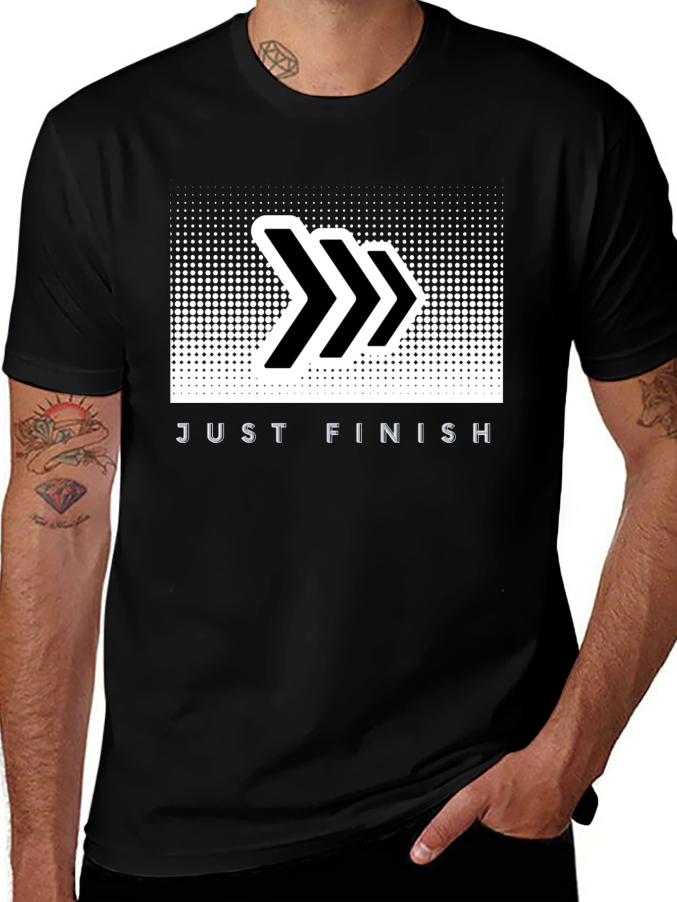Variant 25 of Just Finish Black Graphic Tee