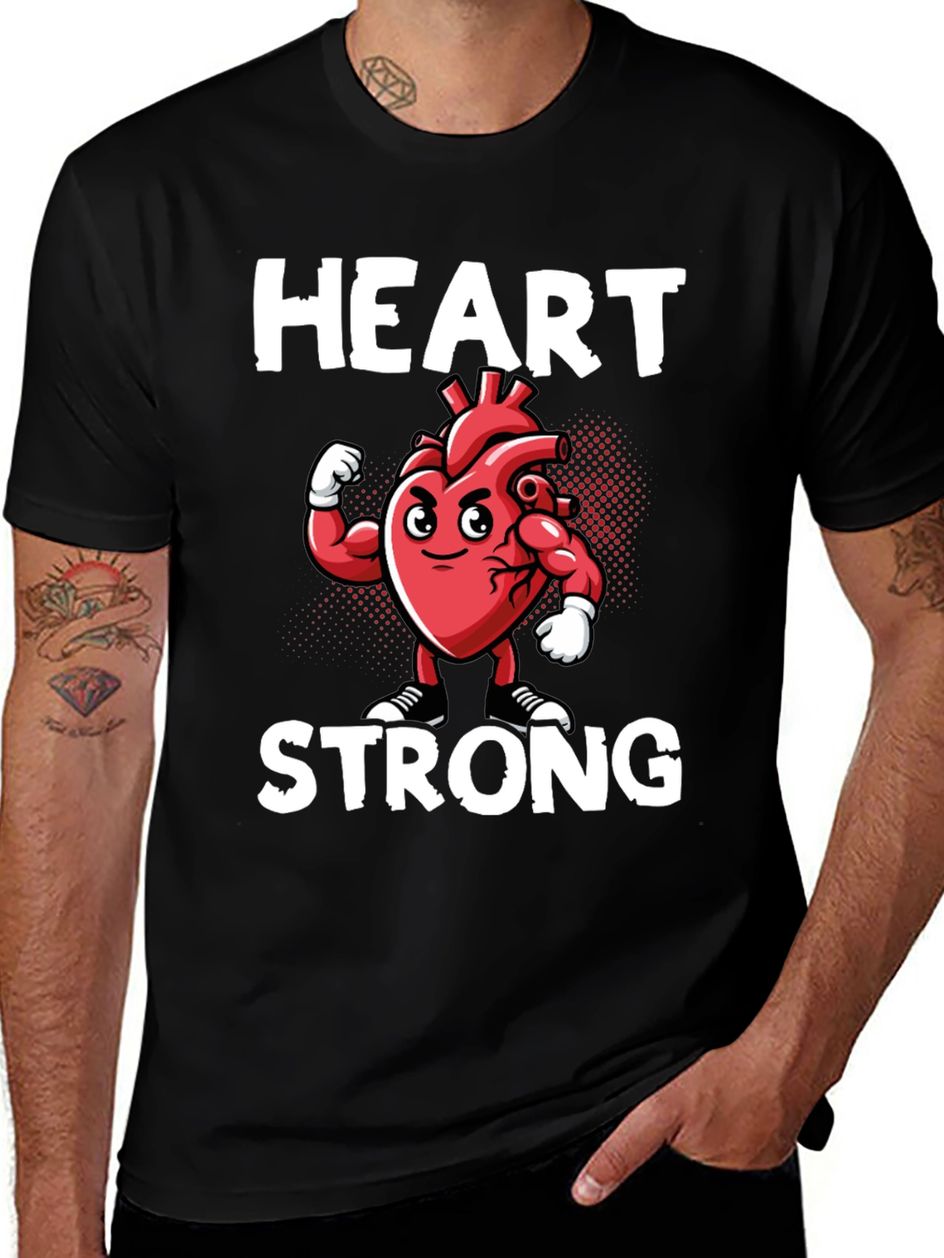 Variant 11 of Heart Strong Graphic Tee - Black
