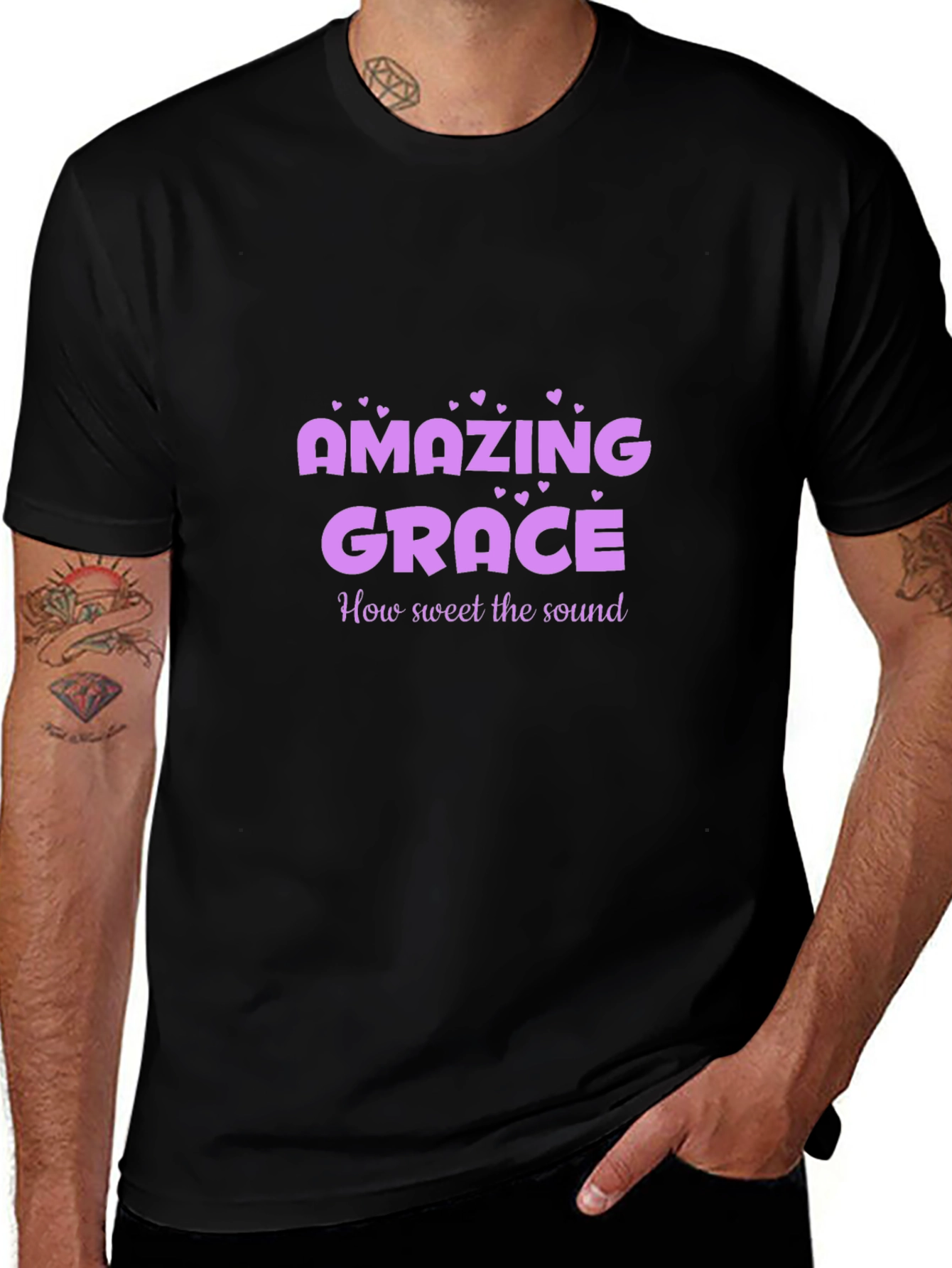 Amazing Grace Tee - Black Christian T-Shirt for Men
