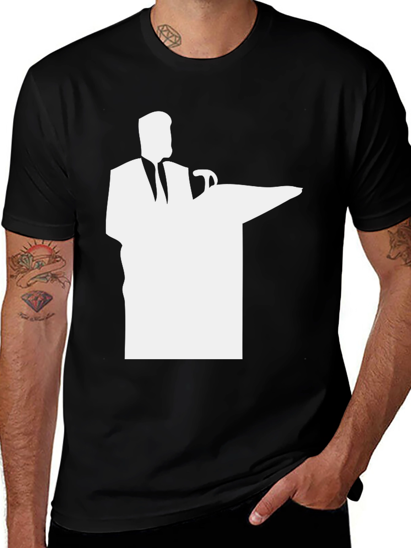 Variant 19 of Silhouette Podium T-Shirt - Black Cotton Tee