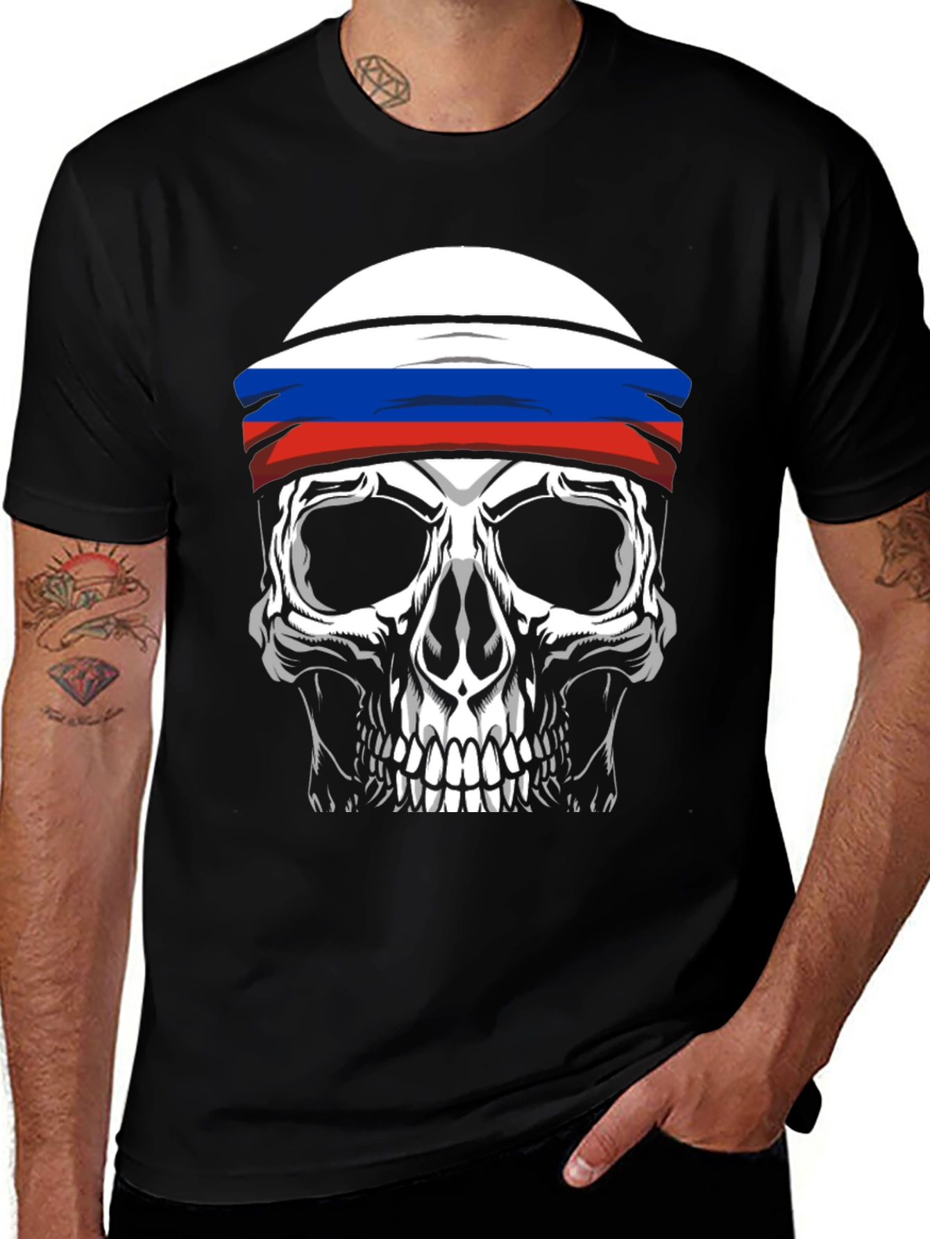 Russian Skull T-Shirt - Black