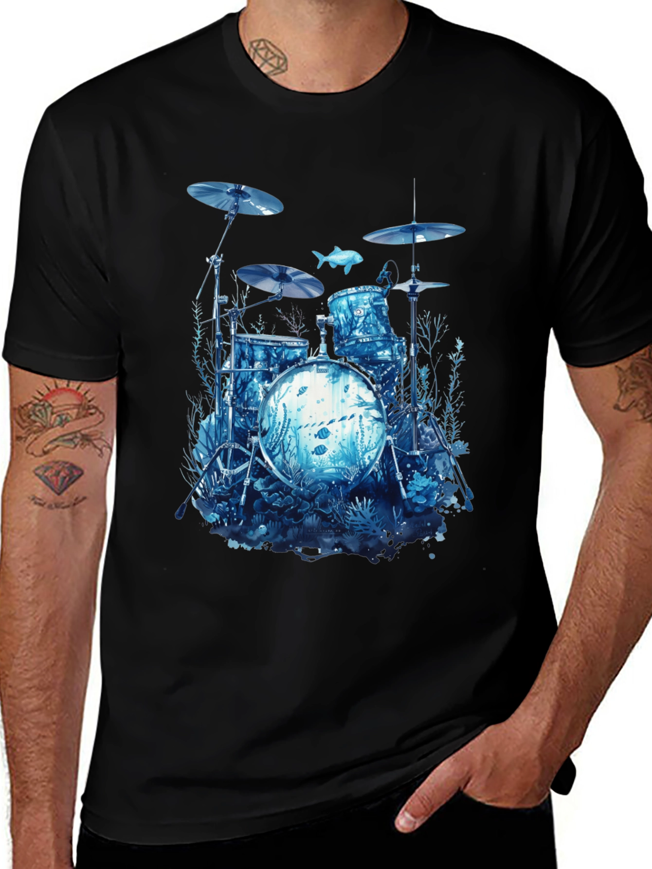 Variant 27 of Ocean Drum Set Graphic T-Shirt