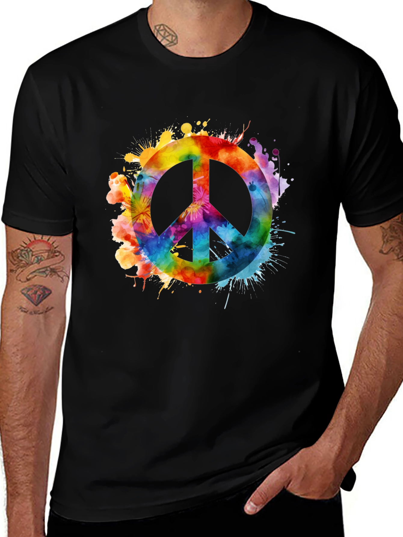 Variant 19 of Rainbow Peace Sign T-Shirt