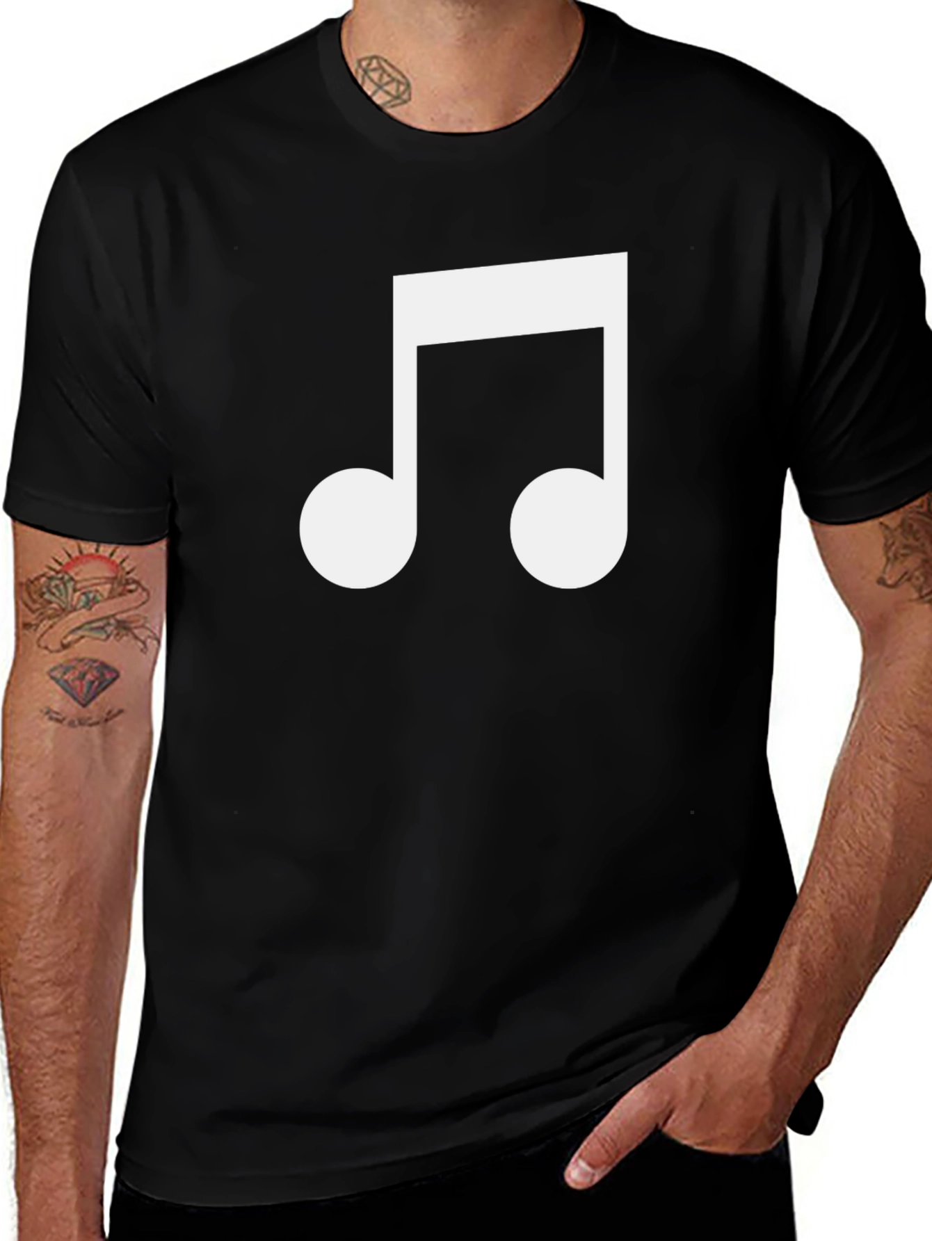 Variant 25 of Musical Note Graphic Tee - Black
