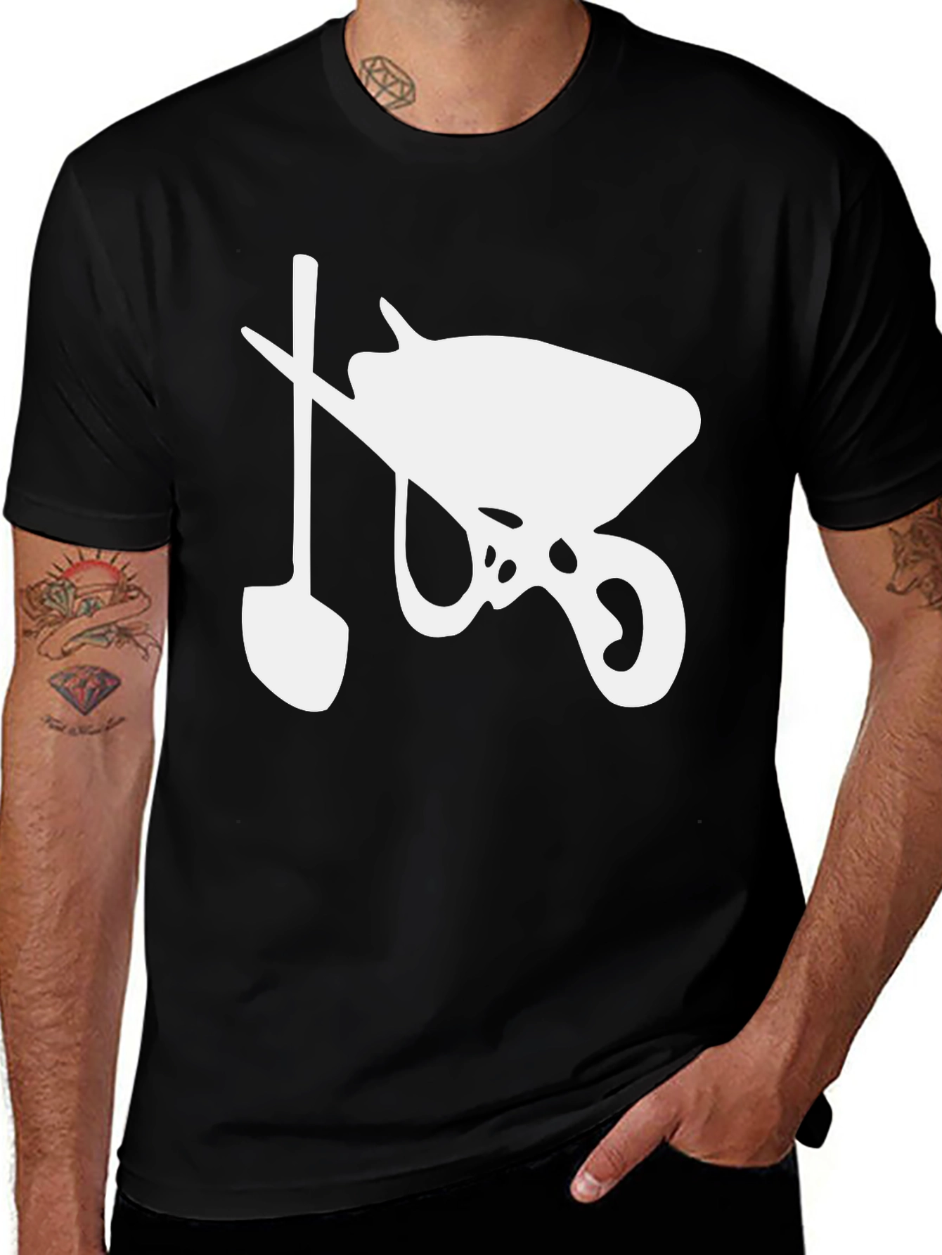 Variant 4 of Wheelbarrow and Shovel Graphic Tee