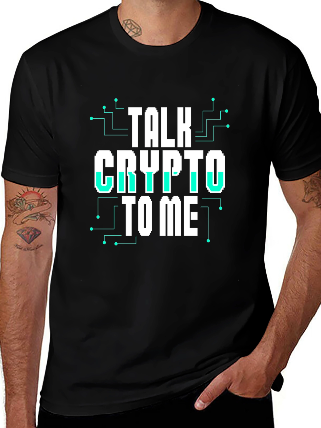 Variant 14 of Talk Crypto To Me Black T-Shirt