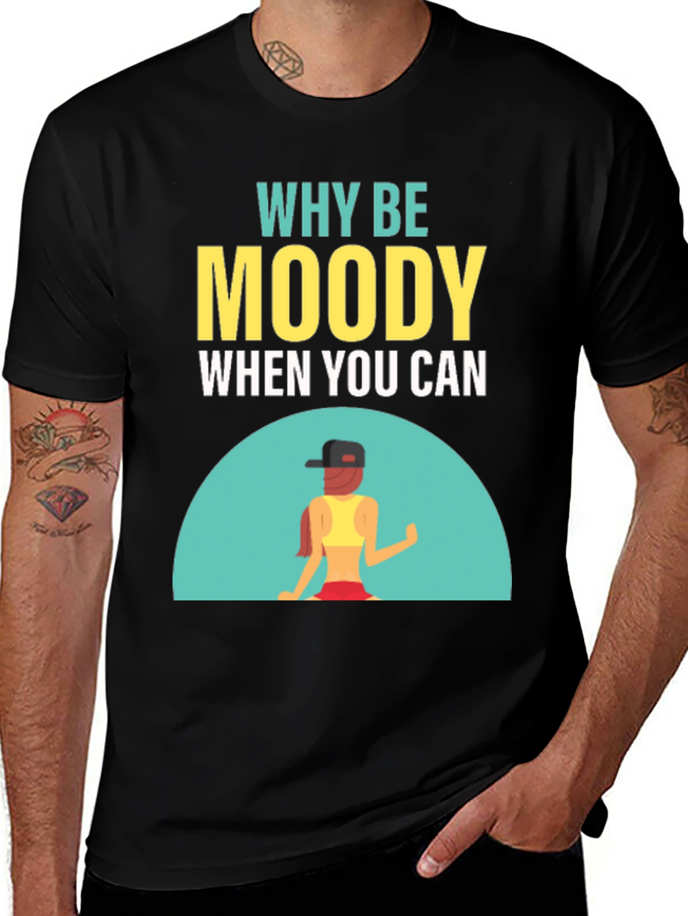 Variant 16 of Why Be Moody T-Shirt - Motivational Fitness Apparel