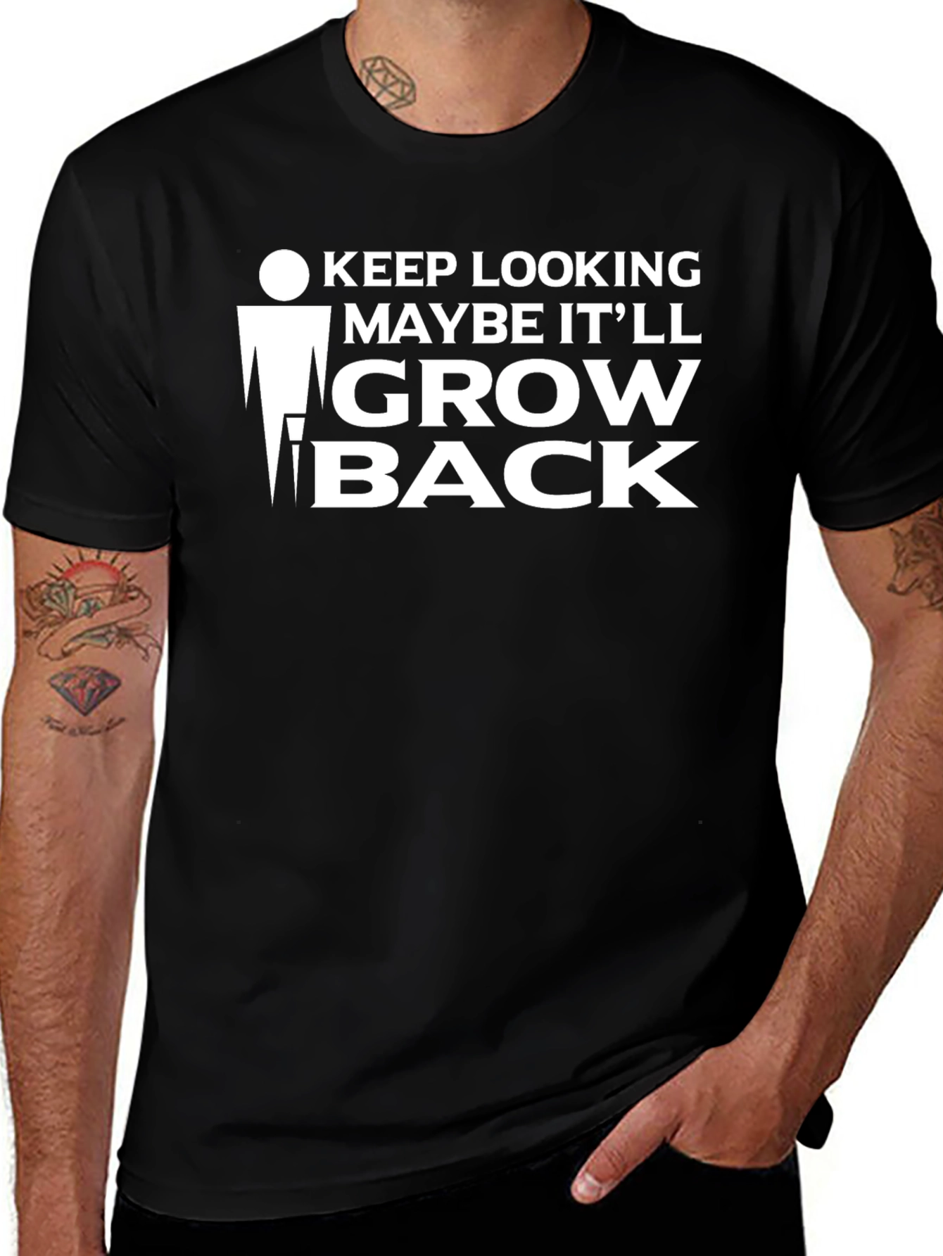 Variant 26 of Humorous "Grow Back" Graphic Tee