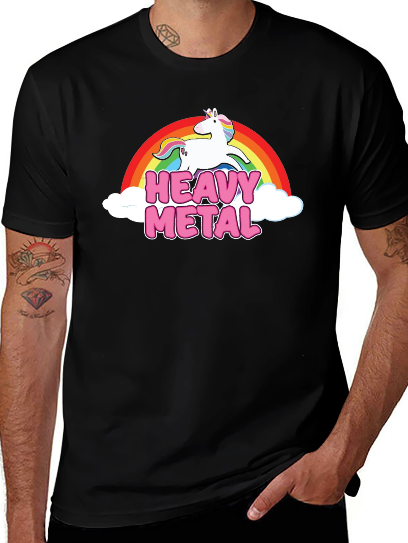 Variant 30 of Heavy Metal Unicorn Rainbow T-Shirt